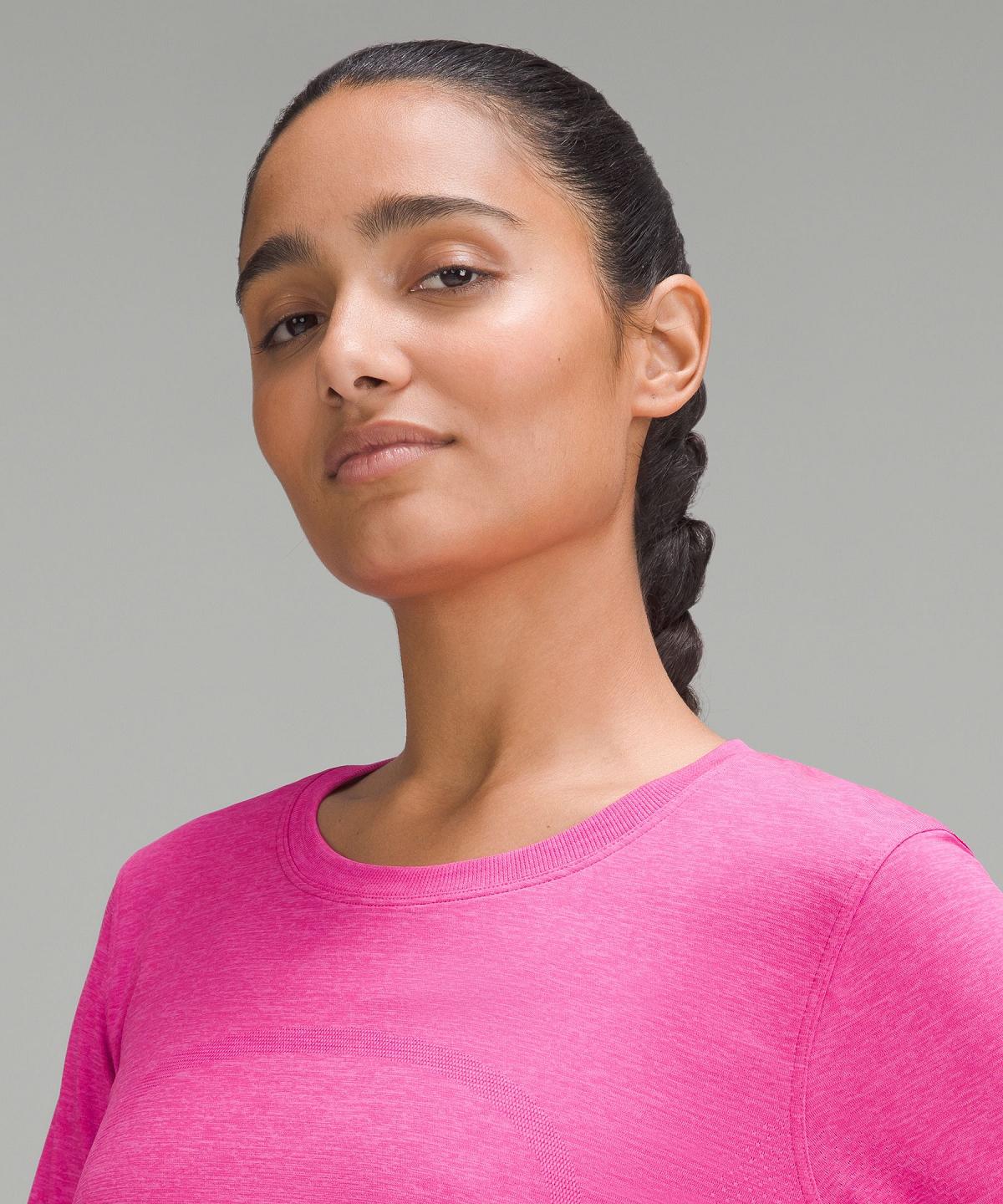 Chemises Lululemon Swiftly Relaxed Long-Sleeve Femme Rose | FR_LuLu88682