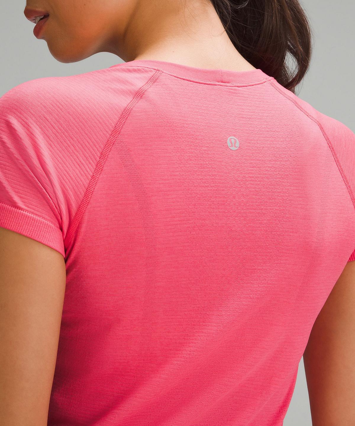 Chemises Lululemon Swiftly Tech Short-Sleeve 2.0 Femme Rose | FR_LuLu11563