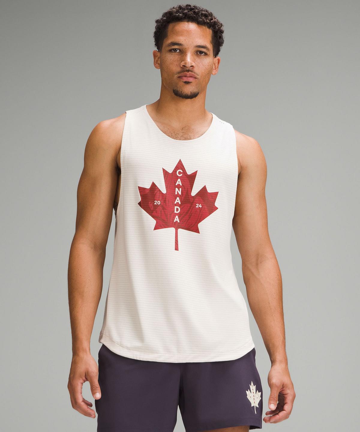 Chemises Lululemon Team Canada License to Train Sleeveless Homme Blanche | FR_LuLu57038