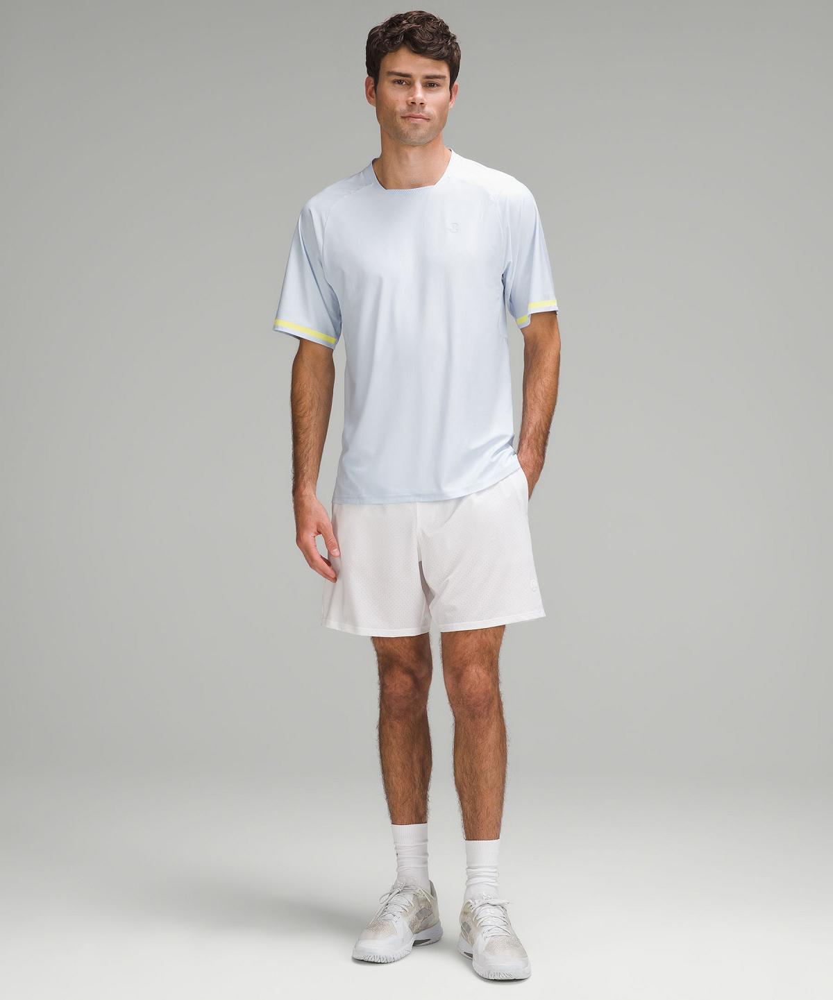 Chemises Lululemon Tennis Short-Sleeve Homme Bleu | FR_LuLu68770