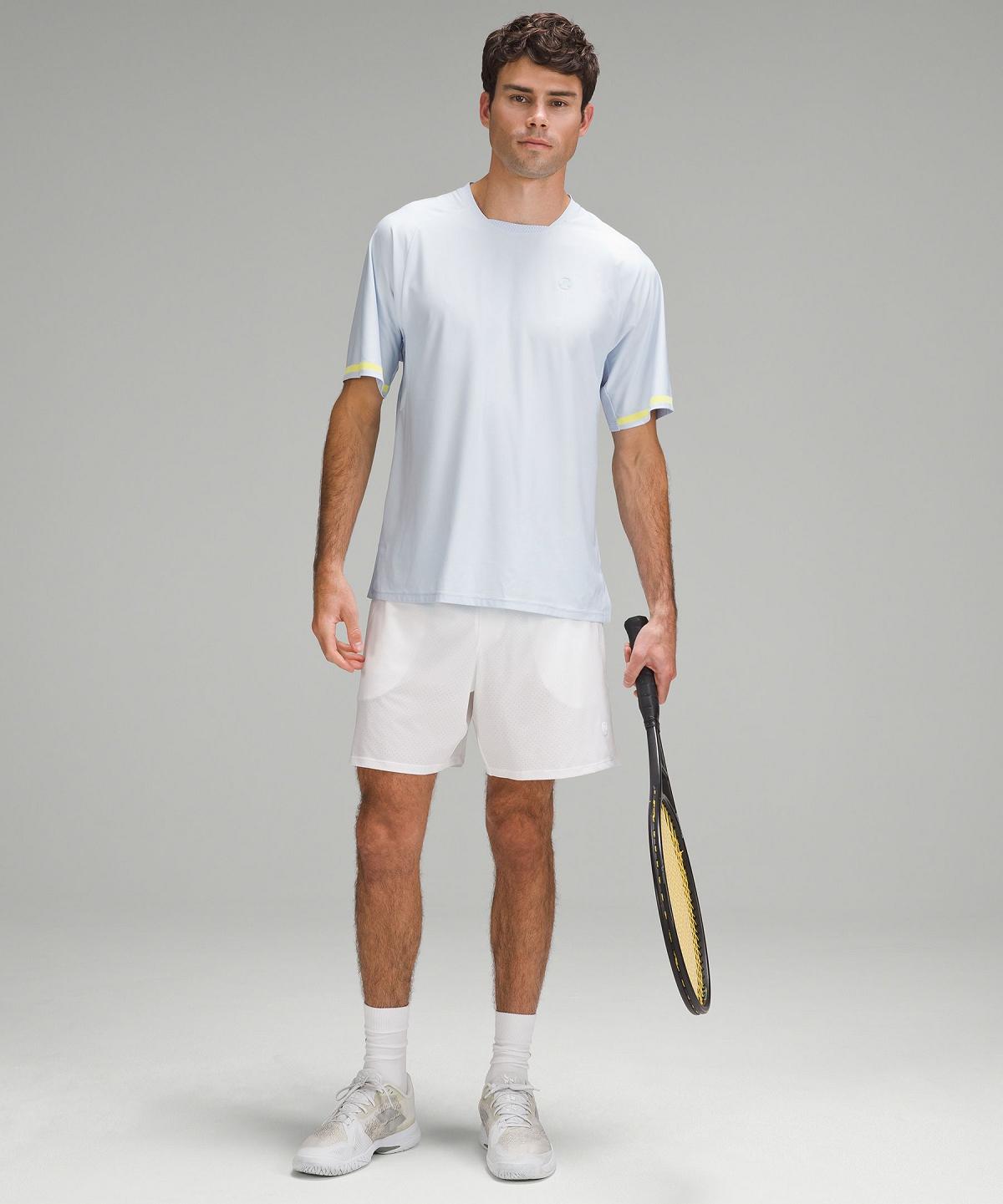 Chemises Lululemon Tennis Short-Sleeve Homme Bleu | FR_LuLu68770