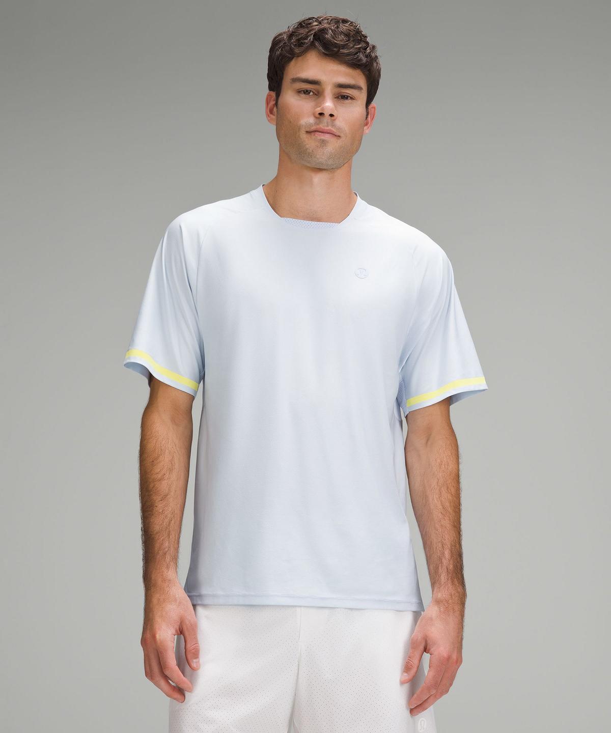 Chemises Lululemon Tennis Short-Sleeve Homme Bleu | FR_LuLu68770