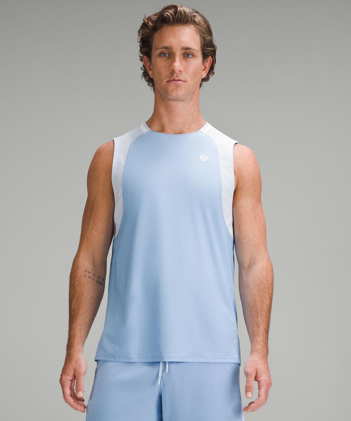 Chemises Lululemon Tennis Sleeveless Homme Bleu | FR_LuLu55909