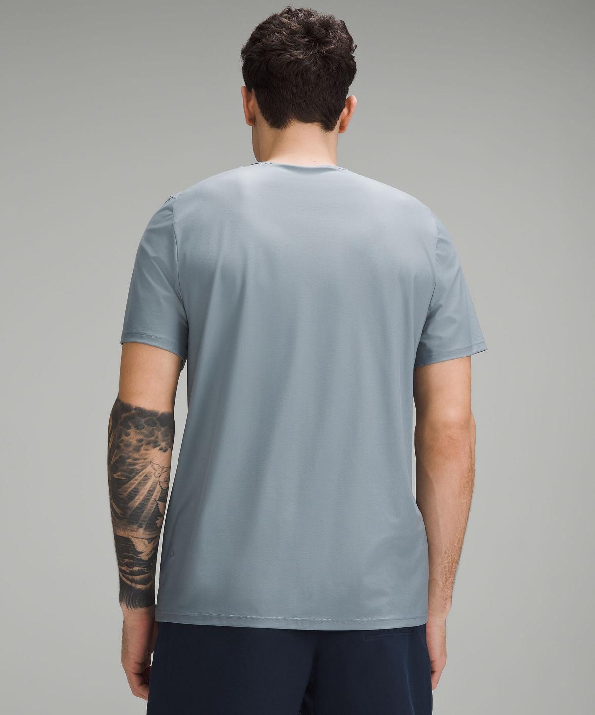 Chemises Lululemon Ultra-Soft Nulu Short-Sleeve T-Shirt Homme Bleu | FR_LuLu84505