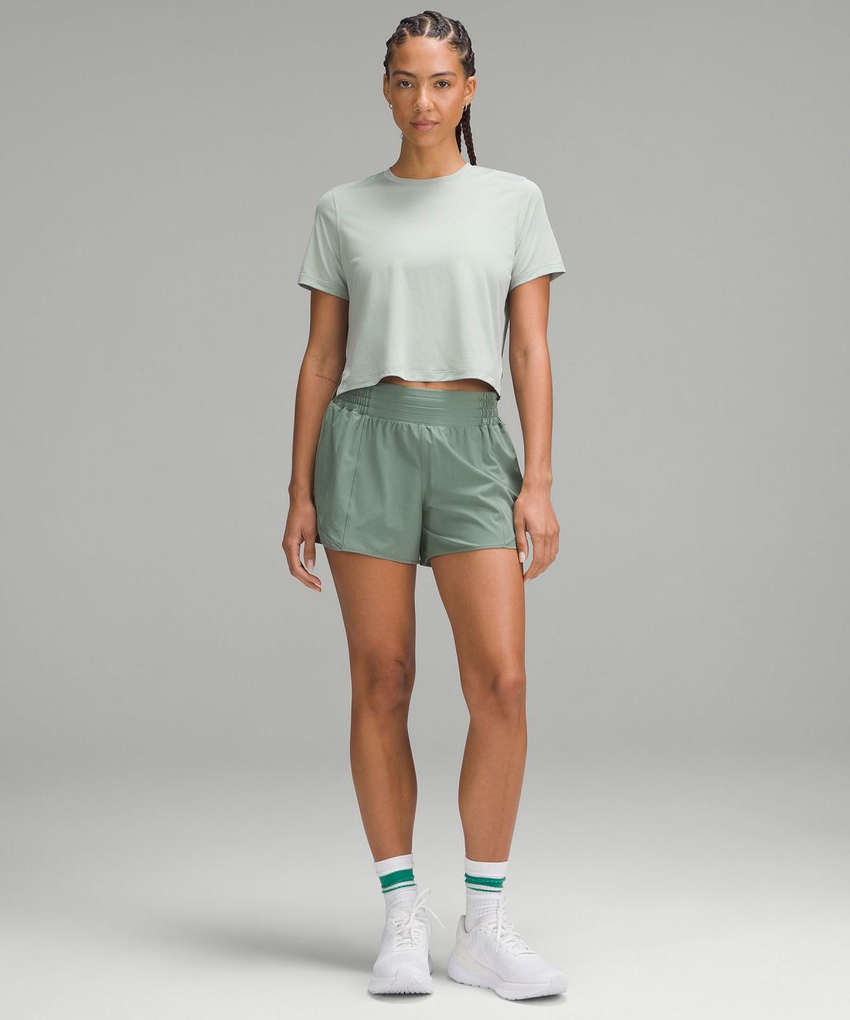 Chemises Lululemon Ultralight Waist-Length T-Shirt Femme Vert | FR_LuLu57972