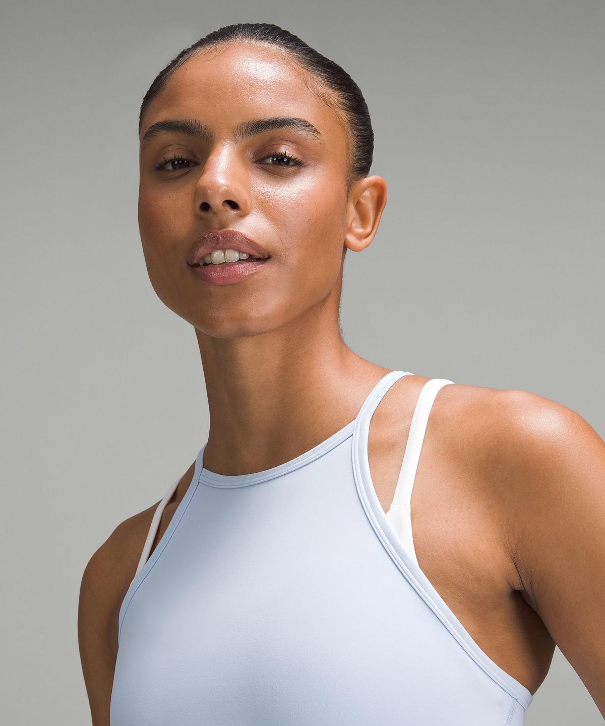 Chemises Lululemon Wunder Train High-Neck Cross-Back Femme Bleu | FR_LuLu91508