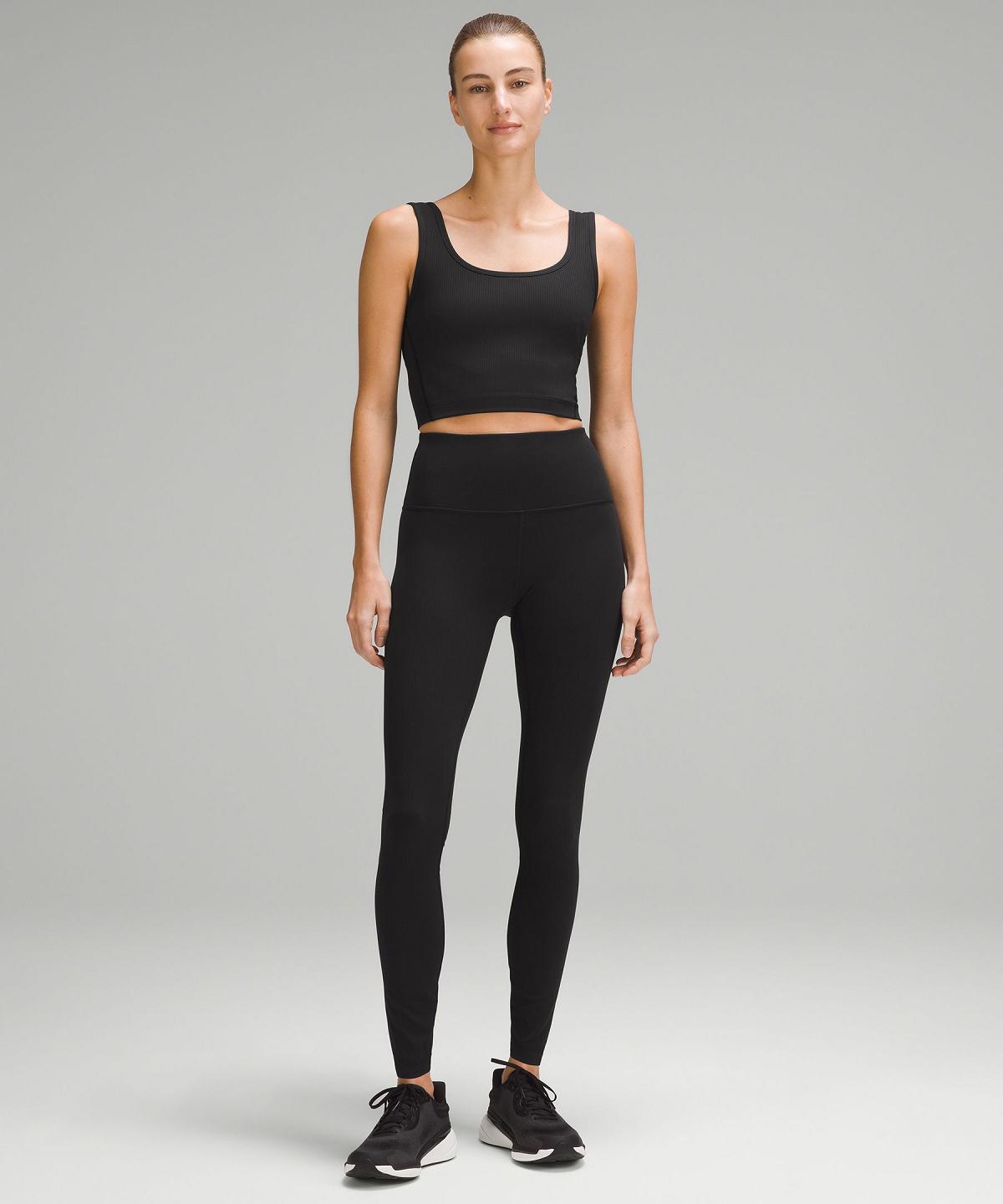 Chemises Lululemon Wunder Train Scoop-Neck Ribbed Femme Noir | FR_LuLu79658