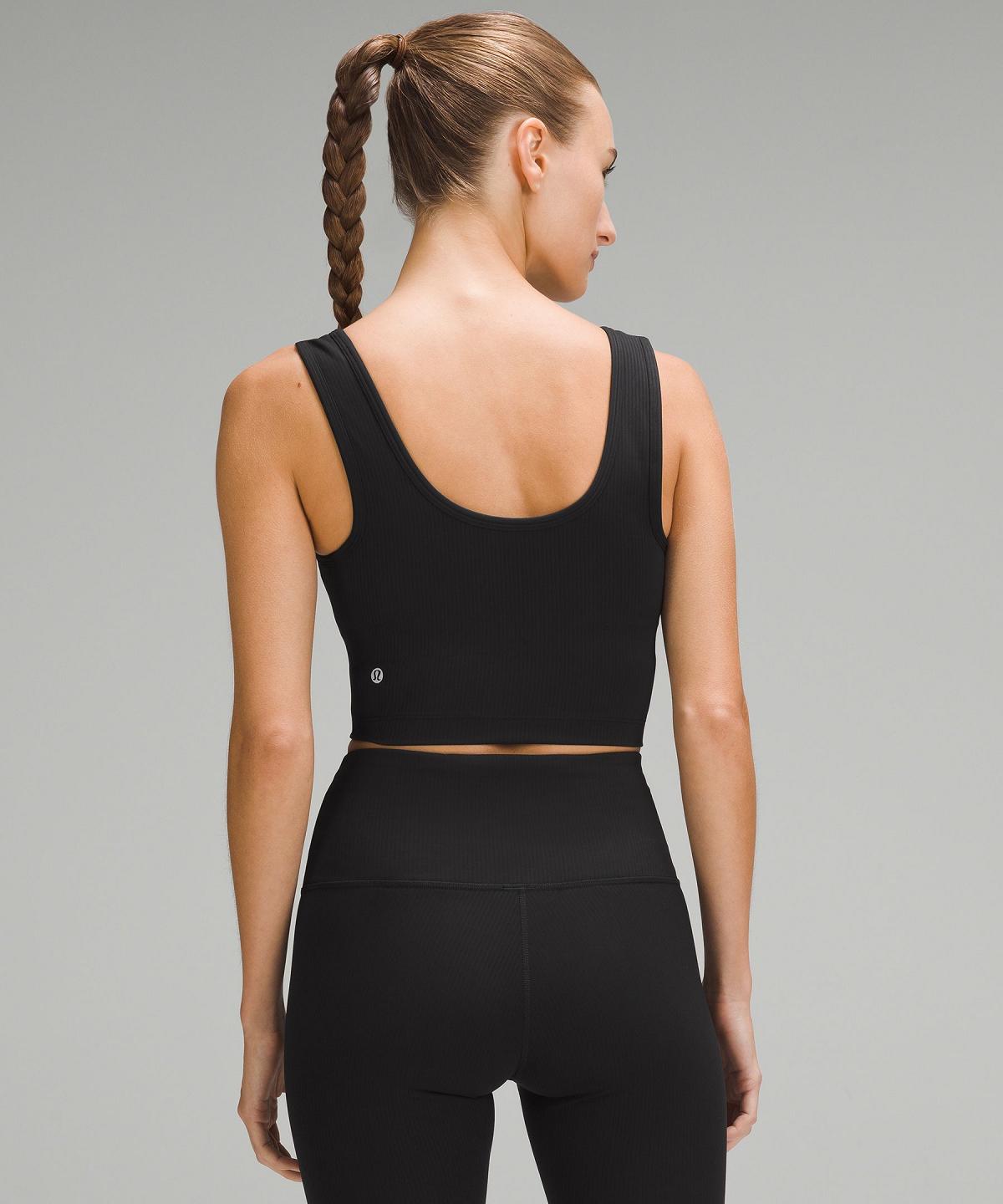 Chemises Lululemon Wunder Train Scoop-Neck Ribbed Femme Noir | FR_LuLu79658