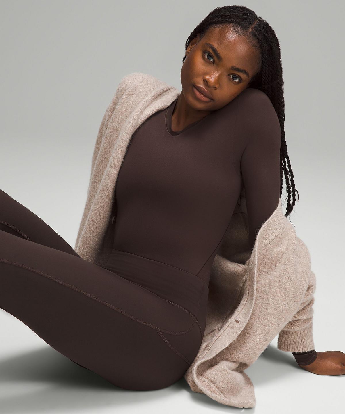 Chemises Lululemon Wundermost Ultra-Soft Nulu Crewneck Long-Sleeve Femme Cafe | FR_LuLu25587