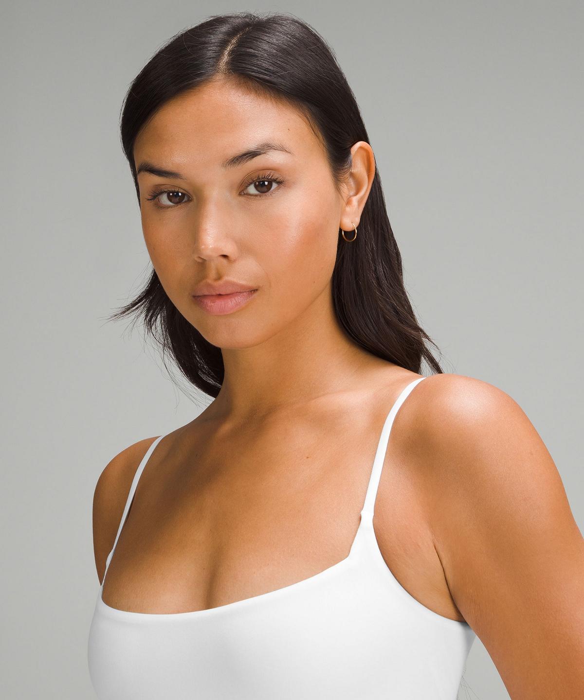 Chemises Lululemon Wundermost Ultra-Soft Nulu Square-Neck Spaghetti-Strap Femme Blanche | FR_LuLu93351