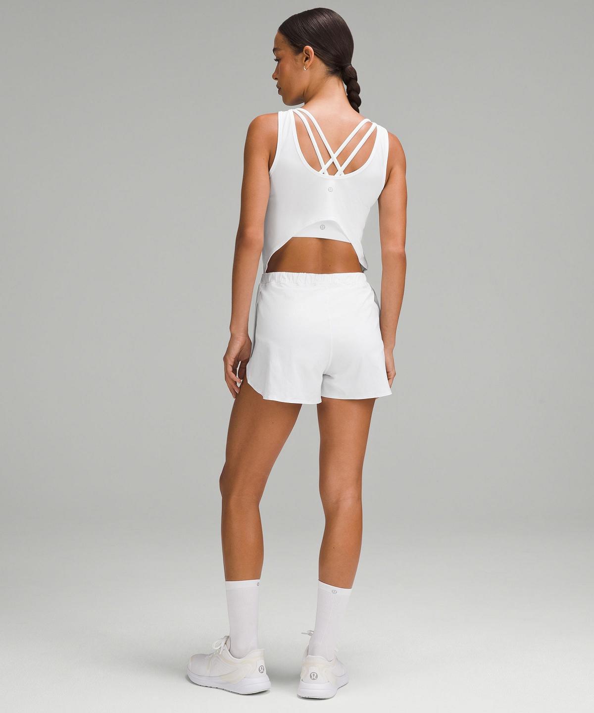 Combinaison Lululemon Open-Back Running Romper 3" Femme Blanche | FR_LuLu78619