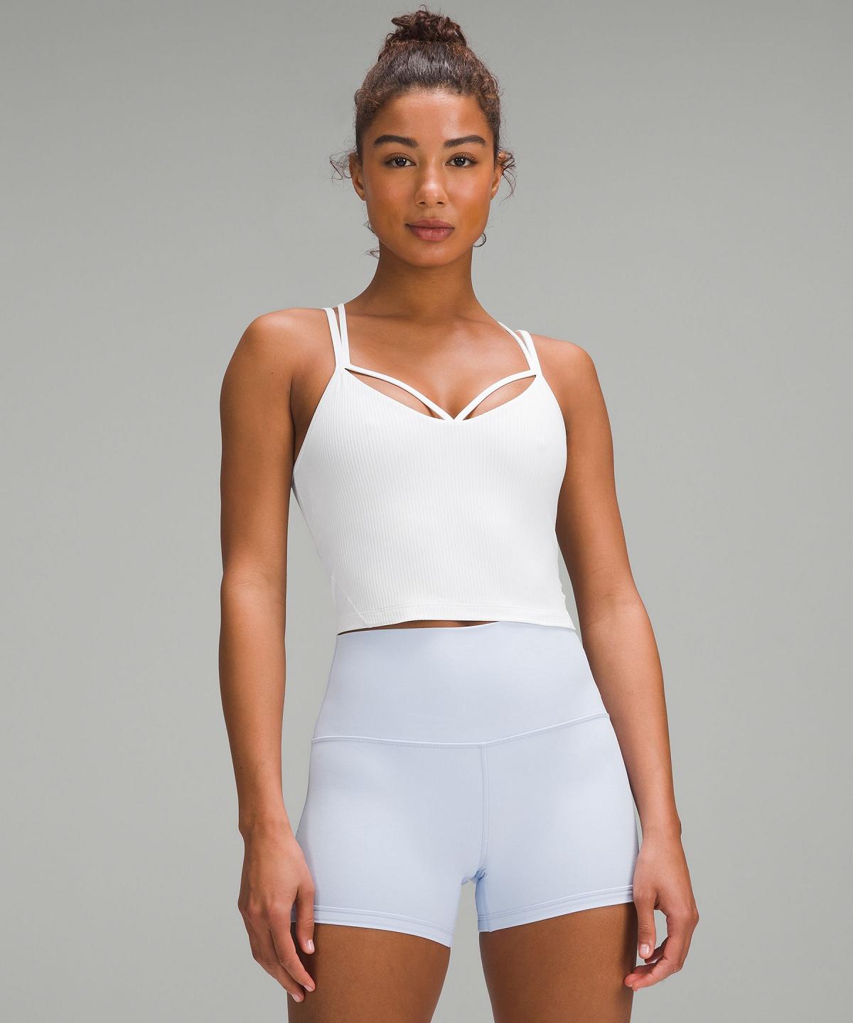 Debardeur Lululemon Align™ Strappy Ribbed Femme Blanche | FR_LuLu75588