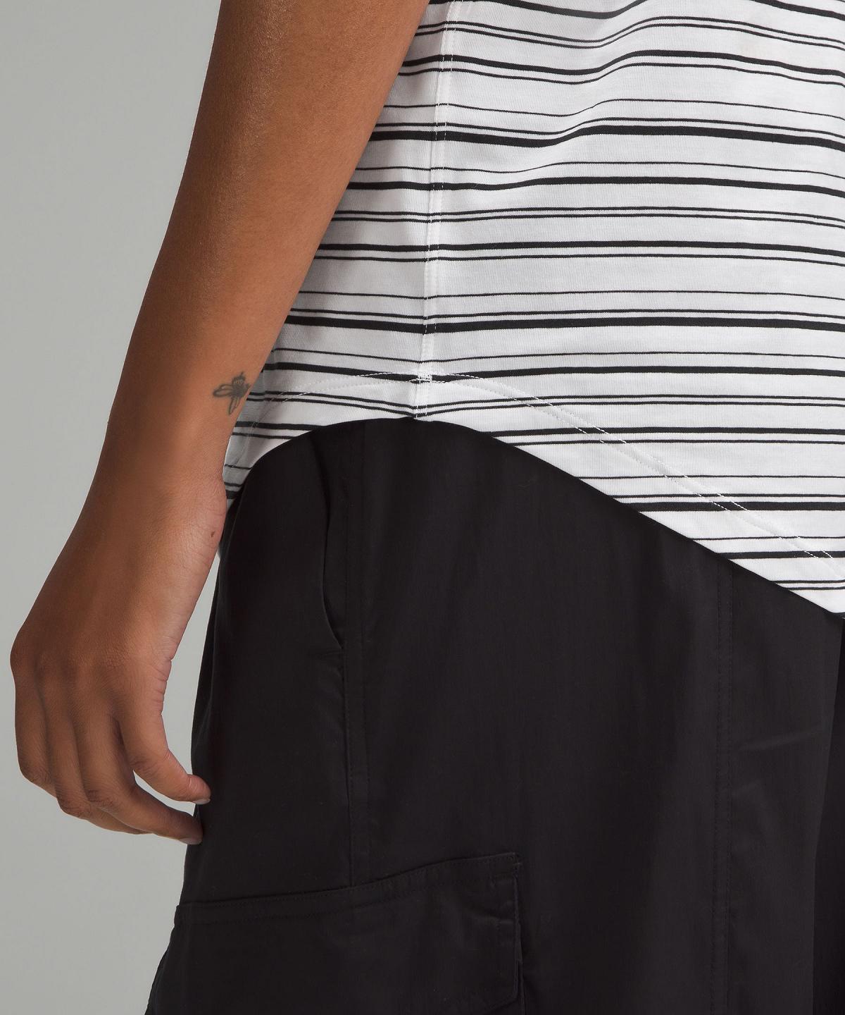 Debardeur Lululemon Brunswick Muscle Femme Stripes Blanche Noir | FR_LuLu81217