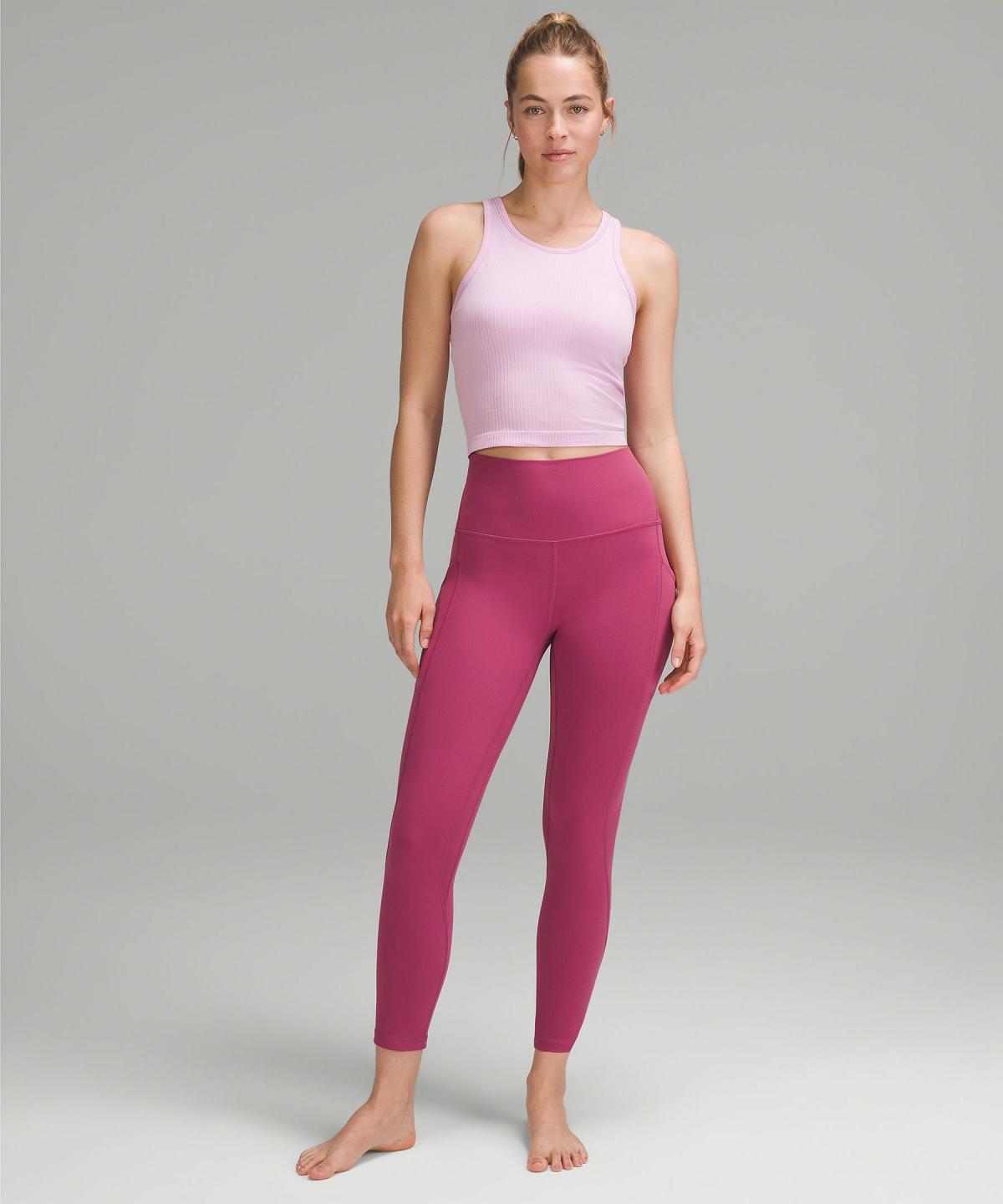 Debardeur Lululemon Ebb to Street Cropped Racerback Femme Rose | FR_LuLu13275