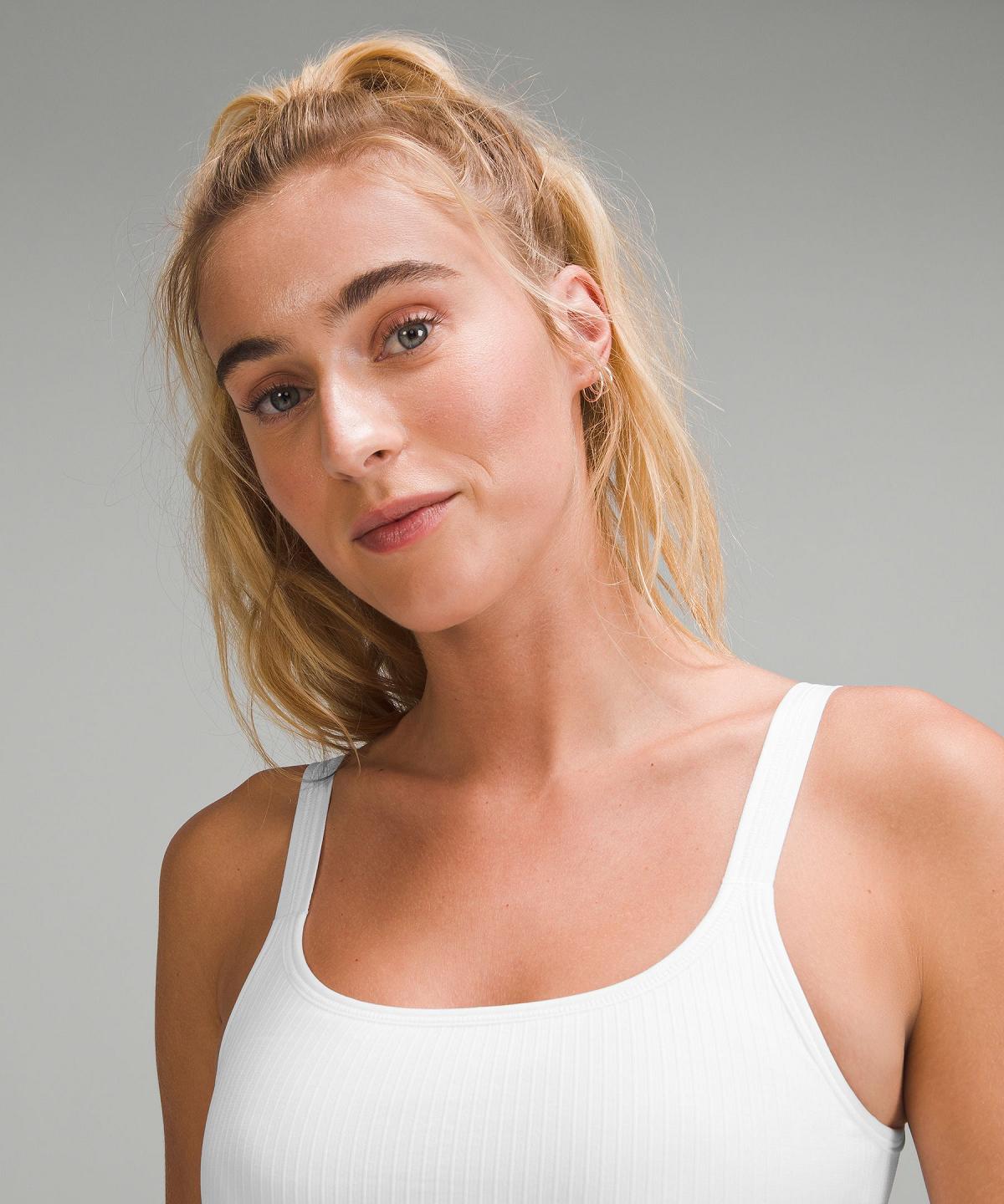 Debardeur Lululemon Ebb to Street Scoop-Neck Cropped Femme Blanche | FR_LuLu15142