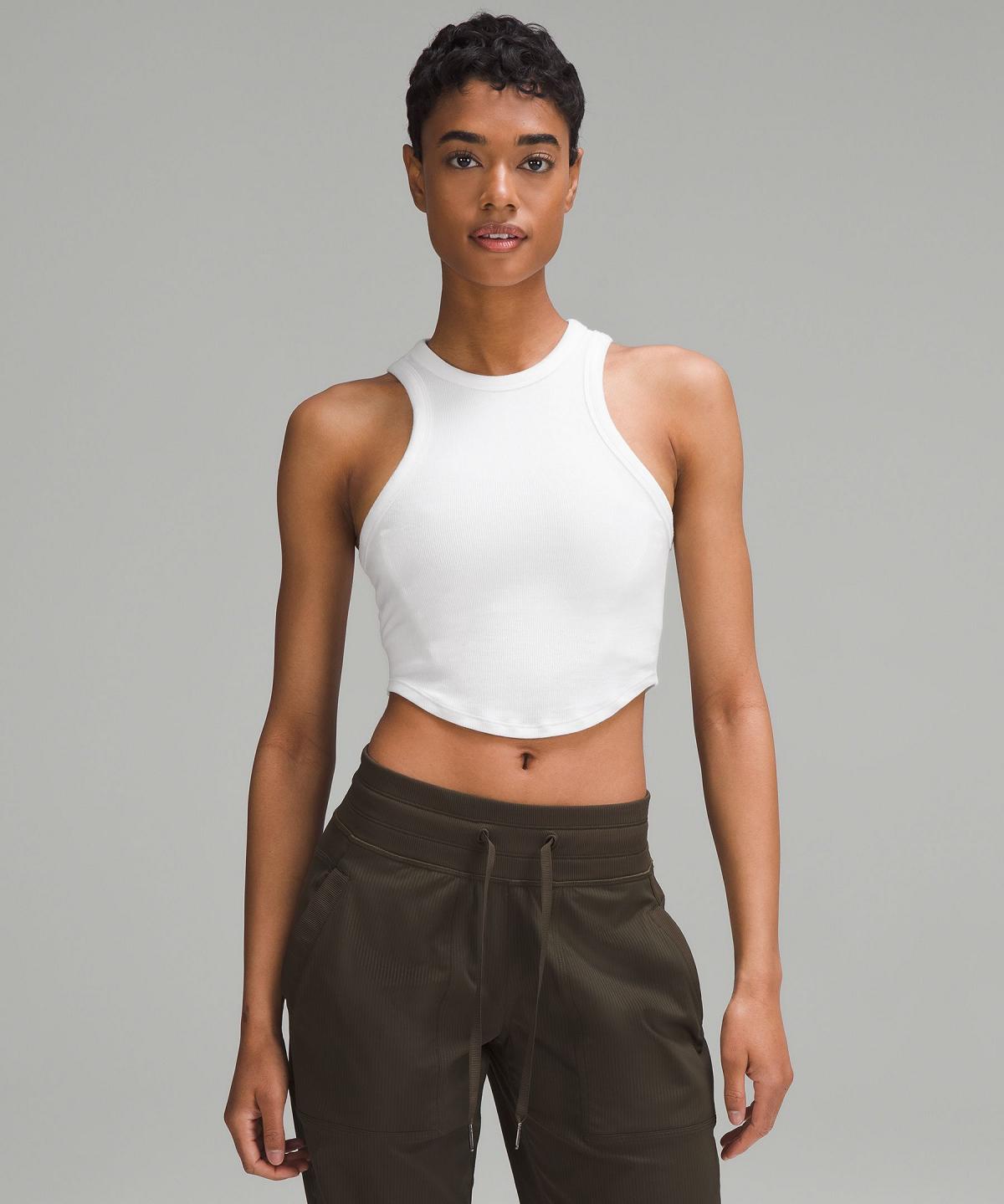 Debardeur Lululemon Hold Tight Cropped Femme Blanche | FR_LuLu68342