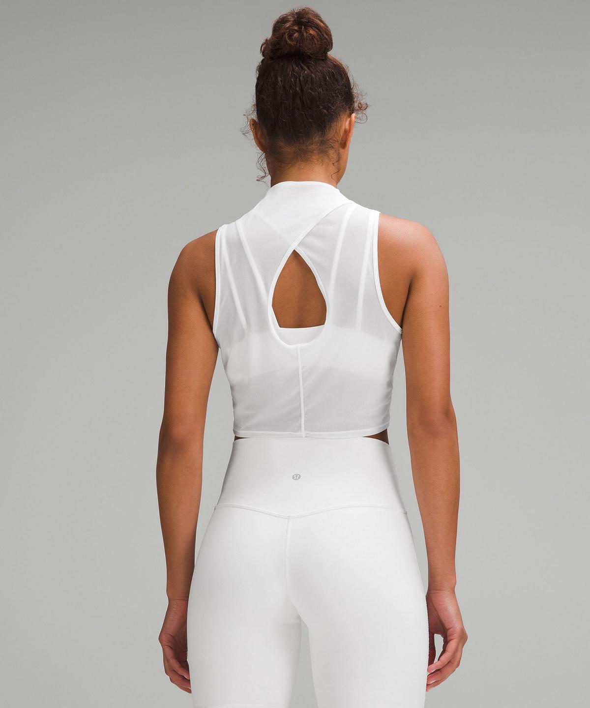 Debardeur Lululemon Keyhole Mesh Femme Blanche | FR_LuLu22025