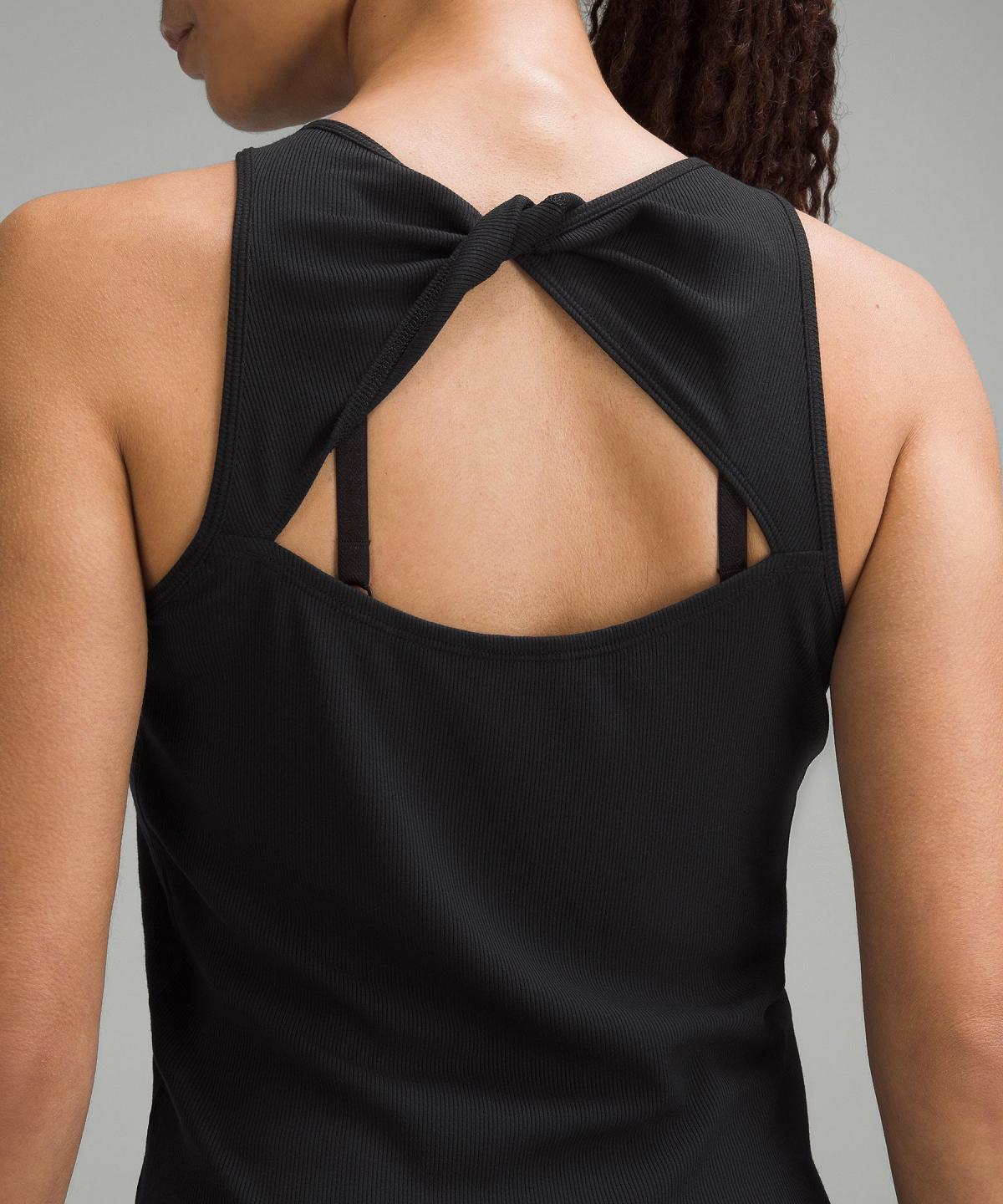 Debardeur Lululemon Modal Silk Twist-Back Yoga Femme Noir | FR_LuLu39097