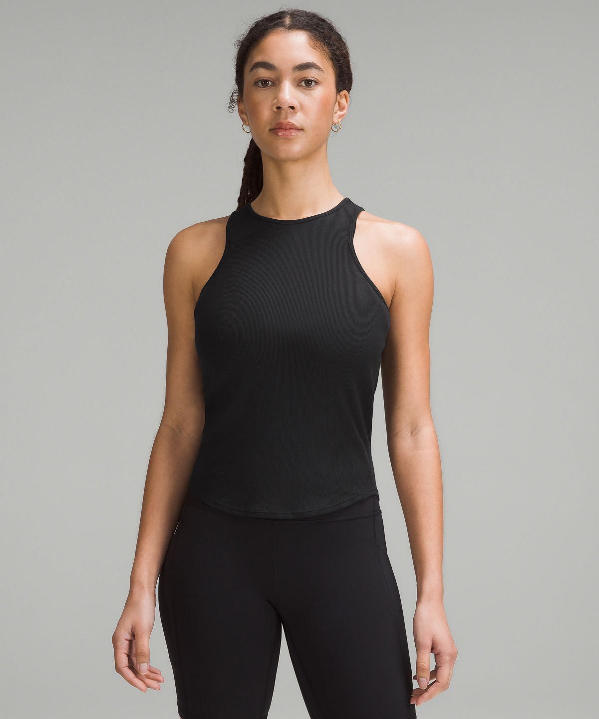 Debardeur Lululemon Modal Silk Twist-Back Yoga Femme Noir | FR_LuLu39097