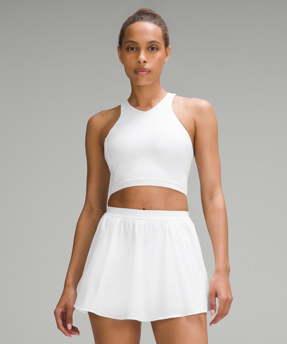 Debardeur Lululemon Narrow Hem Cropped Tennis Femme Blanche | FR_LuLu30221