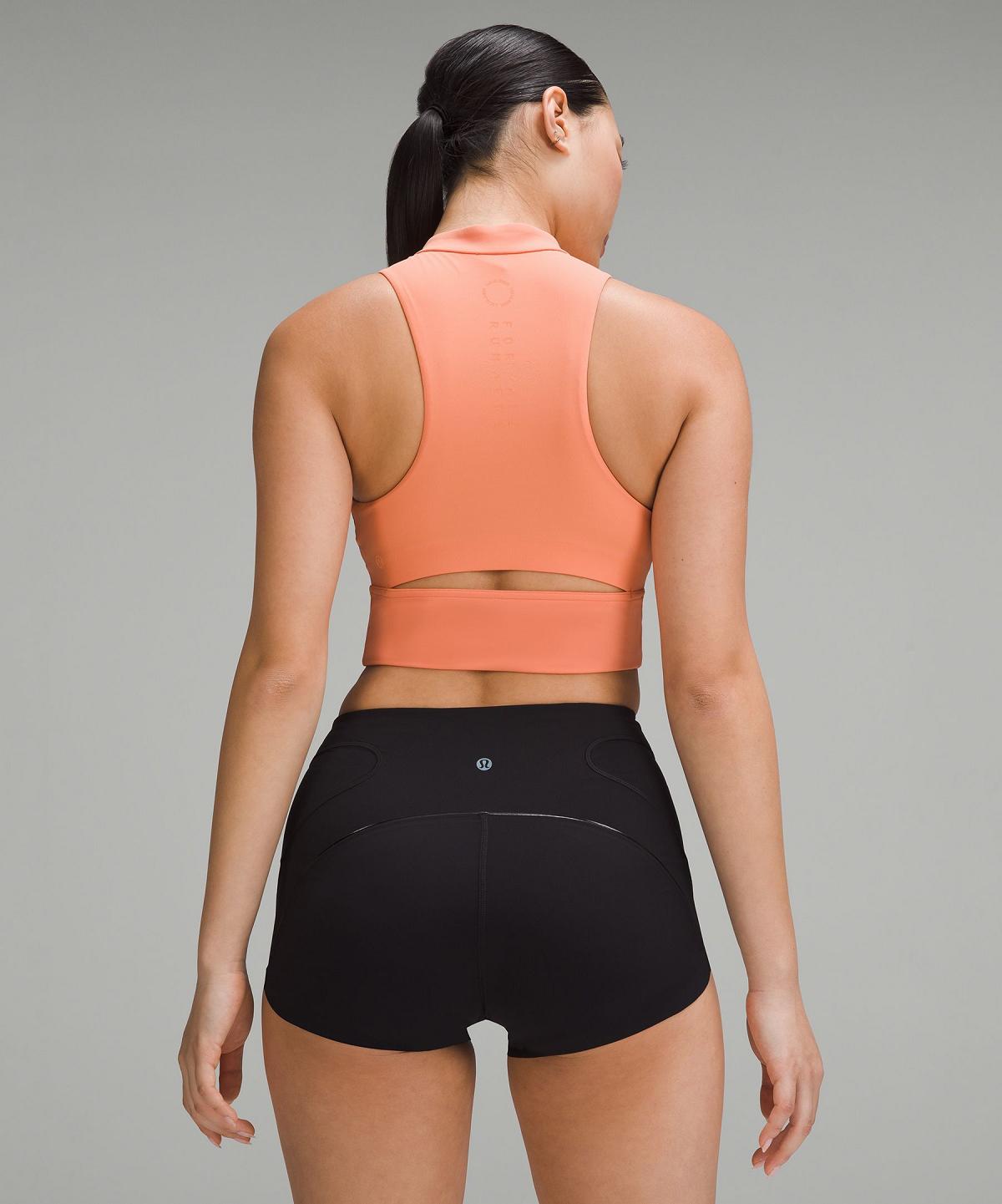 Debardeur Lululemon Nulux Cropped Half-Zip Track Femme Corail | FR_LuLu68510