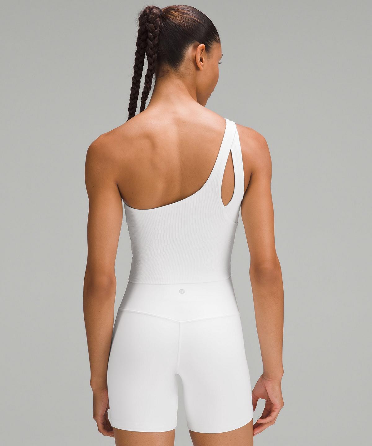 Debardeur Lululemon Ribbed Nulu Asymmetrical Yoga Femme Blanche | FR_LuLu24361