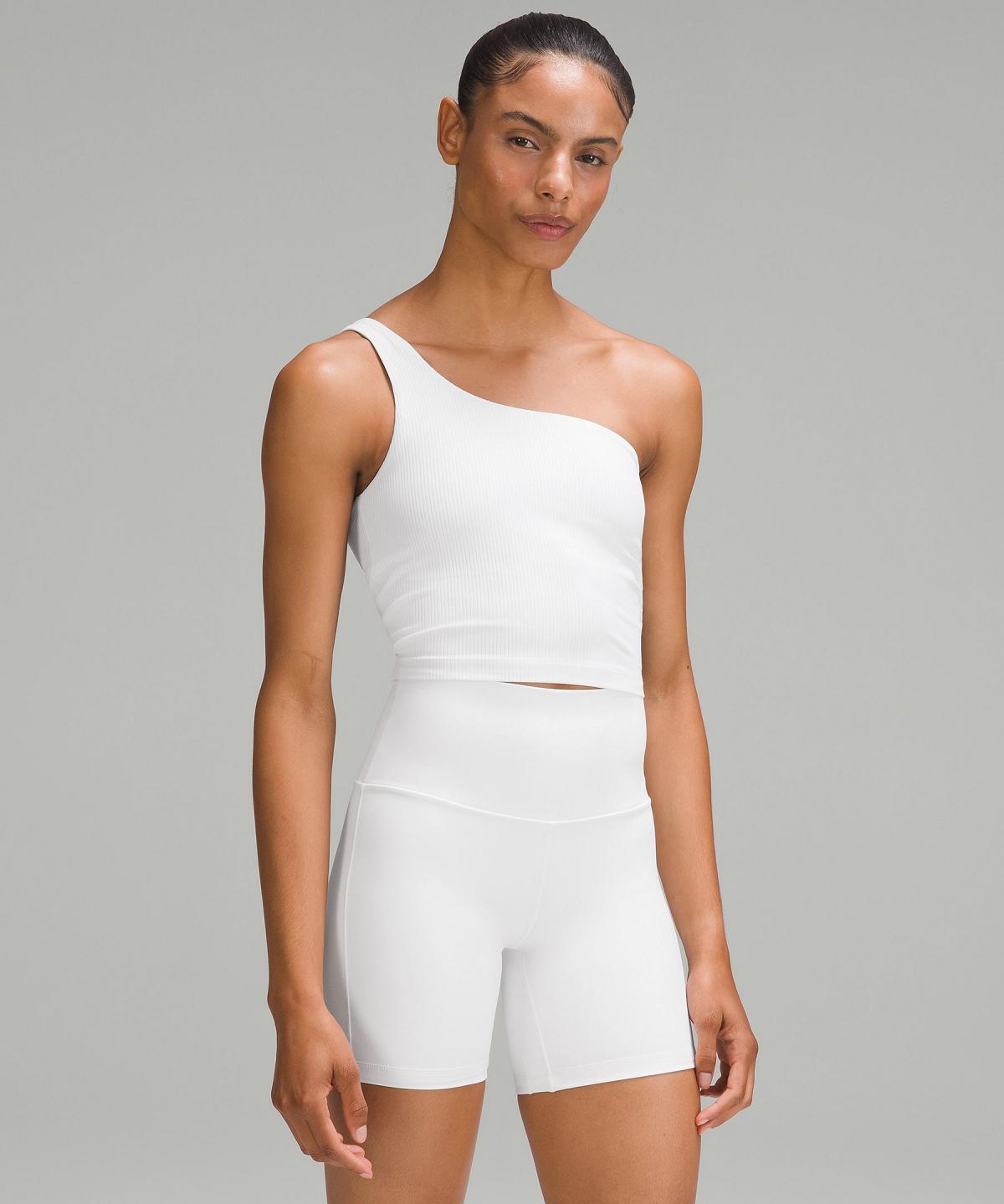 Debardeur Lululemon Ribbed Nulu Asymmetrical Yoga Femme Blanche | FR_LuLu24361