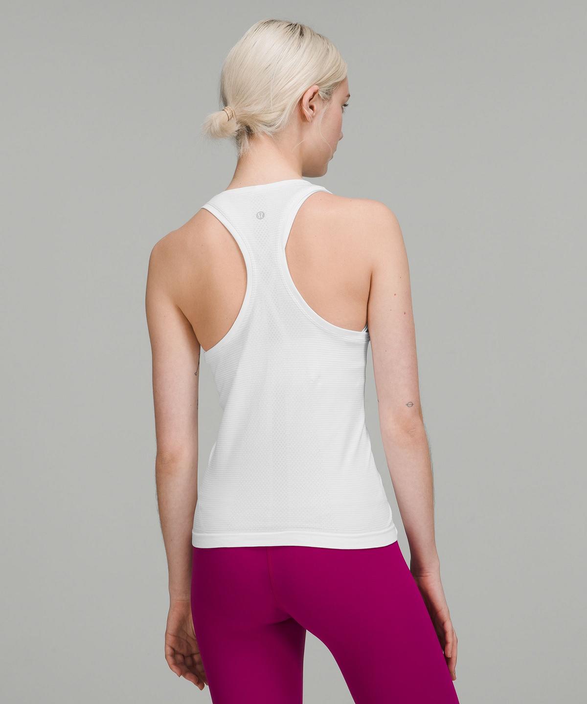 Debardeur Lululemon Swiftly Tech High-Neck 2.0 Femme Blanche | FR_LuLu66411