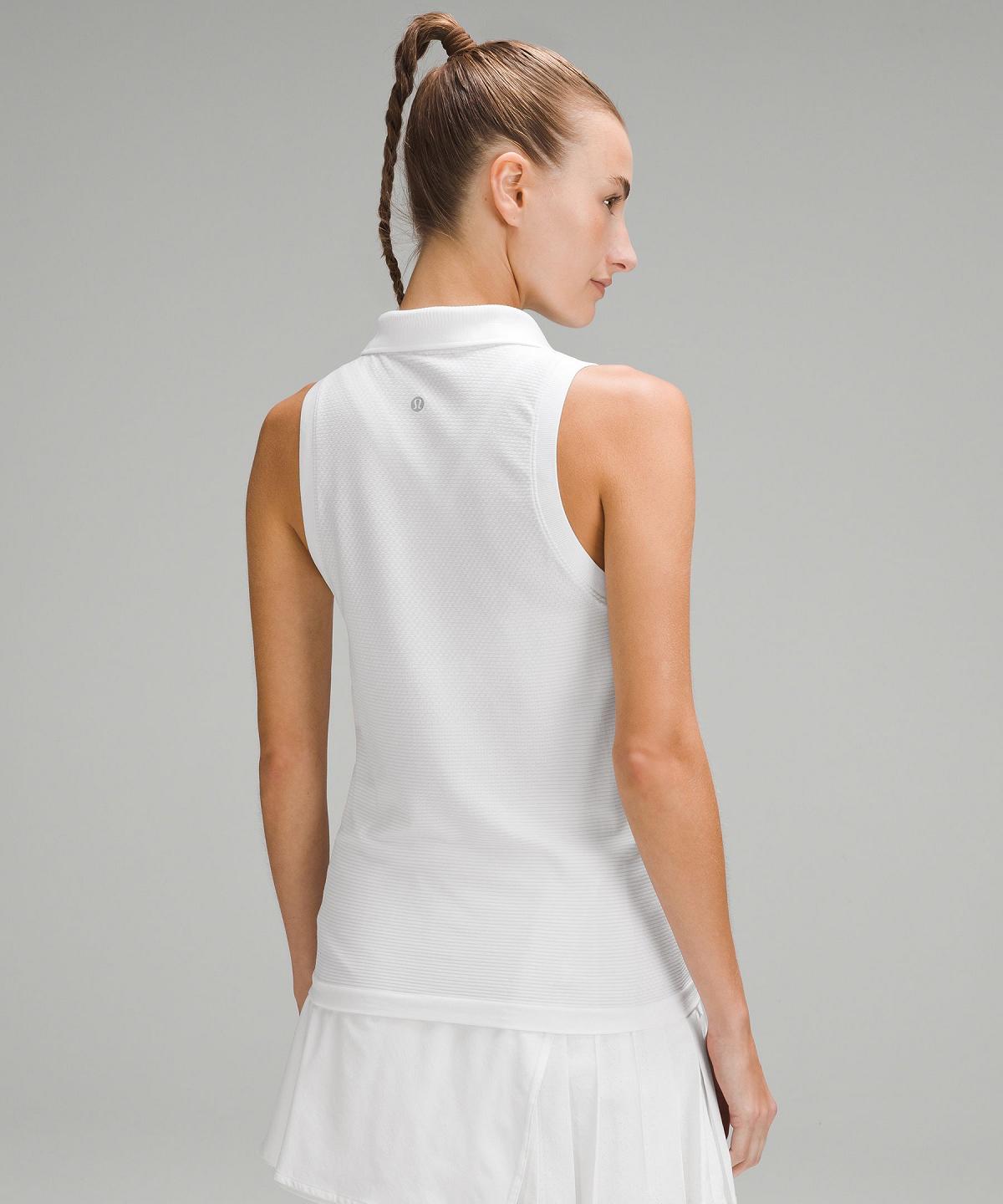 Debardeur Lululemon Swiftly Tech Sleeveless Polo Shirt Femme Blanche | FR_LuLu90930