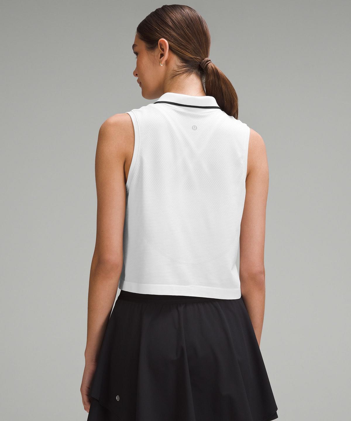 Debardeur Lululemon Swiftly Tech Sleeveless Polo Shirt Femme Blanche | FR_LuLu16867