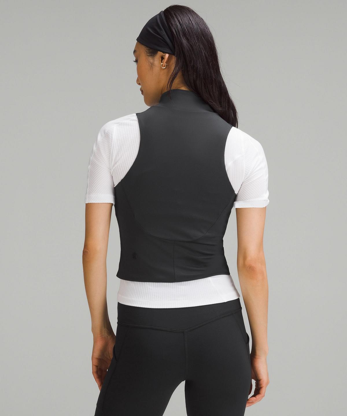 Debardeur Lululemon Tight-Fit Lined Half-Zip Femme Noir | FR_LuLu16606