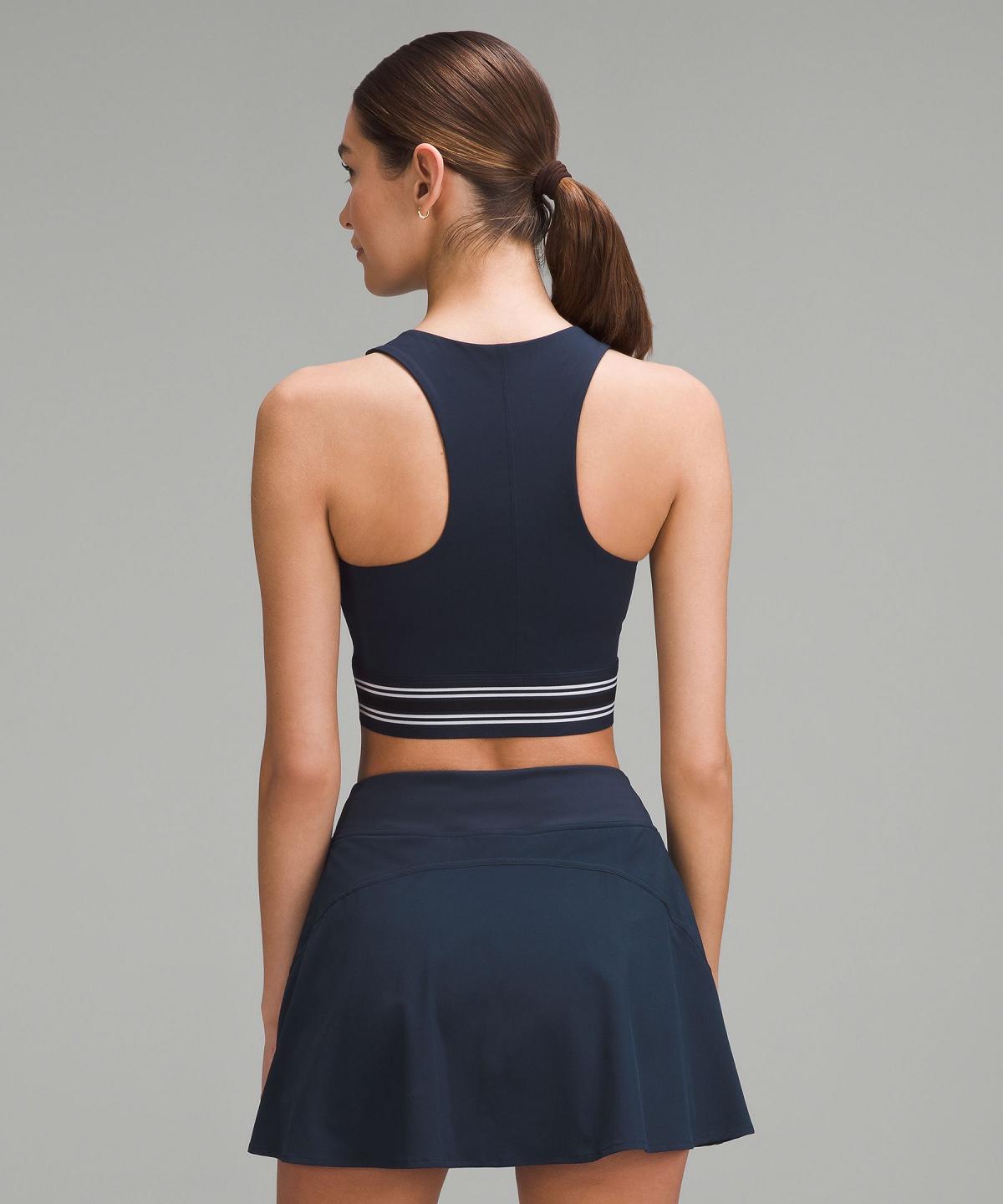 Debardeur Lululemon V-Waist Cropped Tennis Femme Bleu Marine | FR_LuLu71265