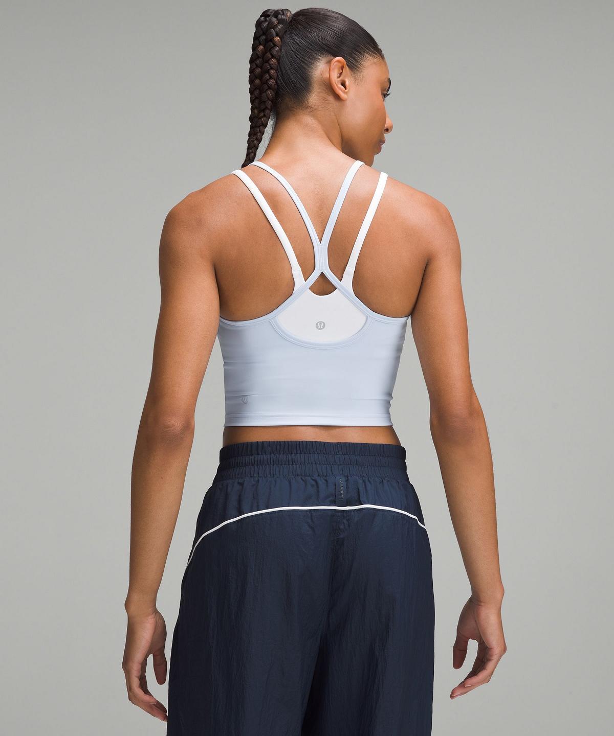 Debardeur Lululemon Wunder Train High-Neck Cross-Back Femme Bleu | FR_LuLu96911