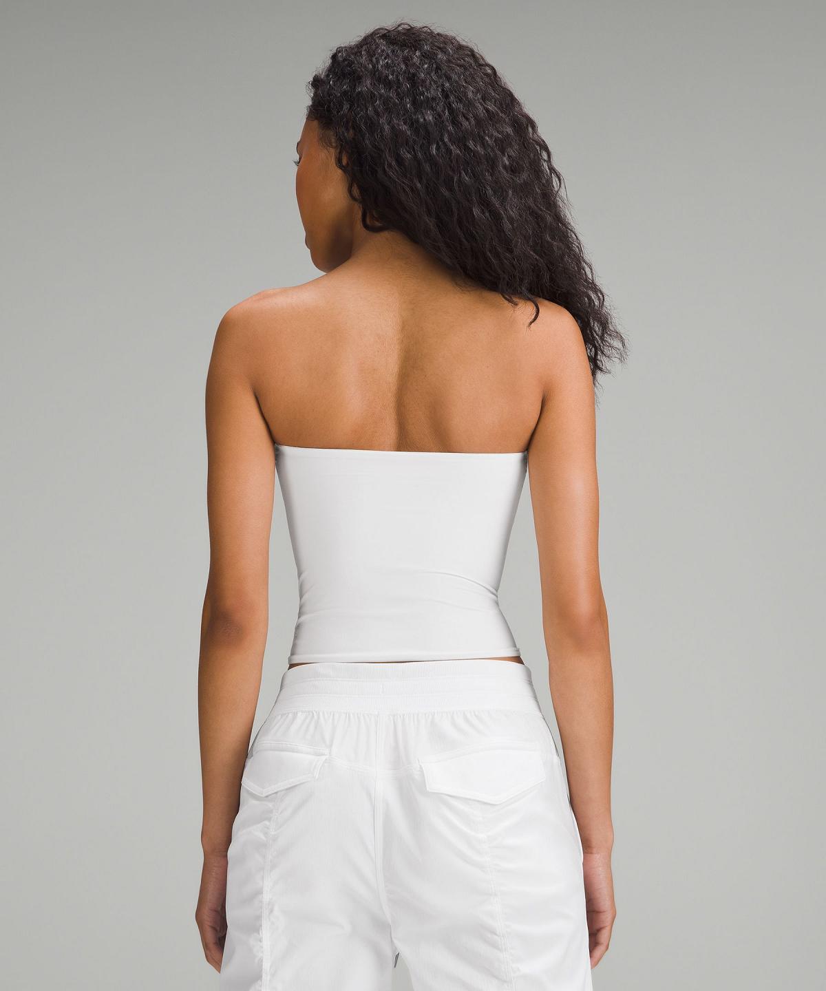 Debardeur Lululemon Wundermost Ultra-Soft Nulu Tube Top Femme Blanche | FR_LuLu33162