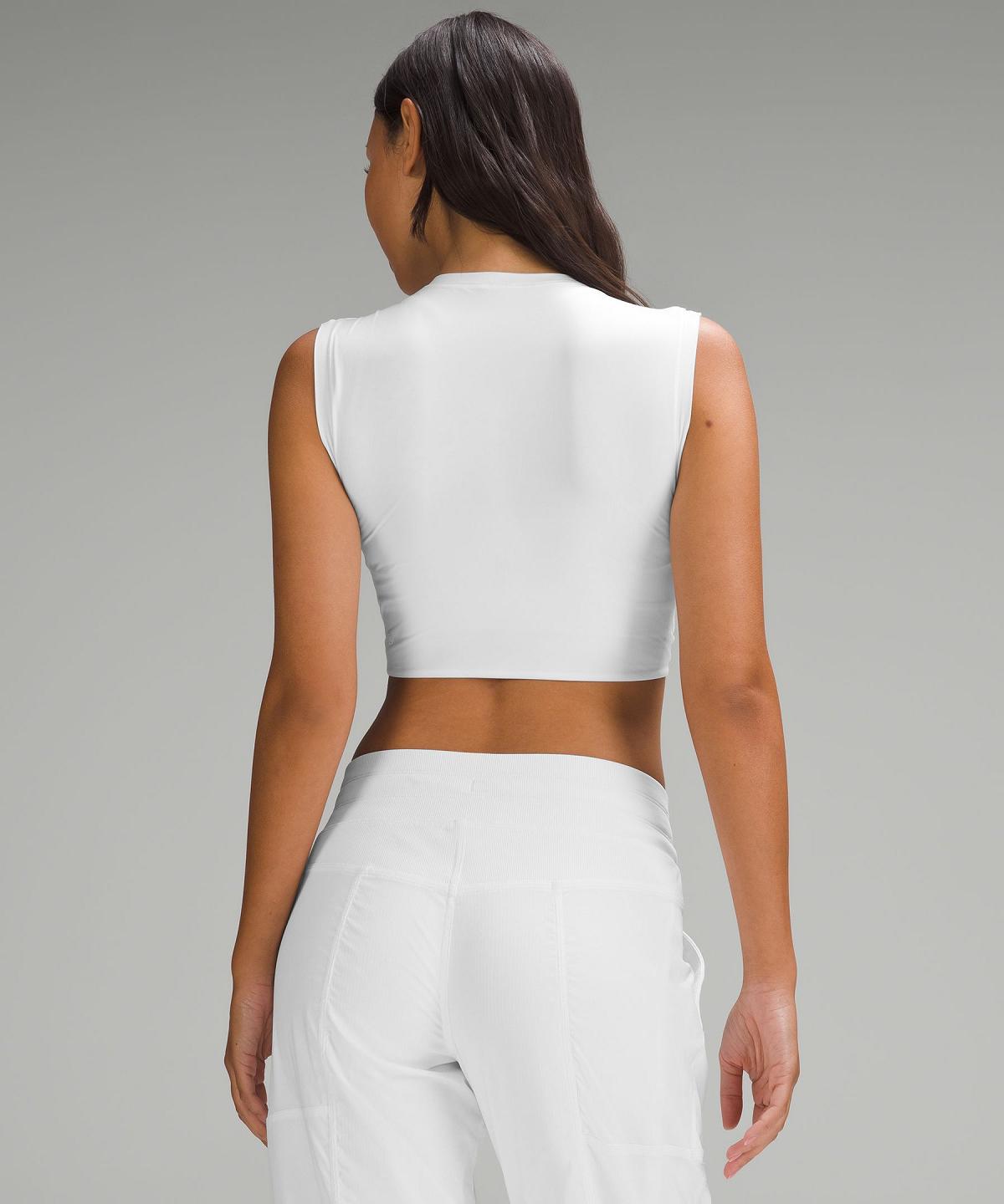 Debardeur Lululemon Wundermost Ultra-Soft Nulu Super-Cropped Femme Blanche | FR_LuLu31327