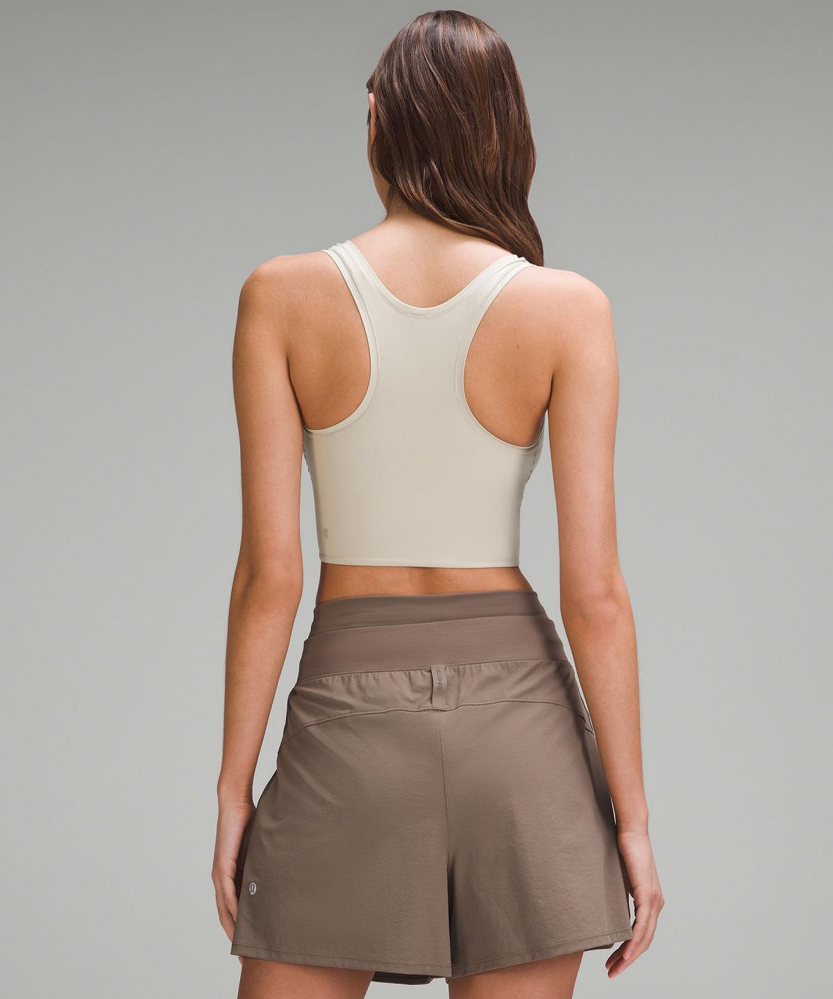 Debardeur Lululemon Wundermost Ultra-Soft Nulu Scoop-Neck Cropped Femme Marron | FR_LuLu85132