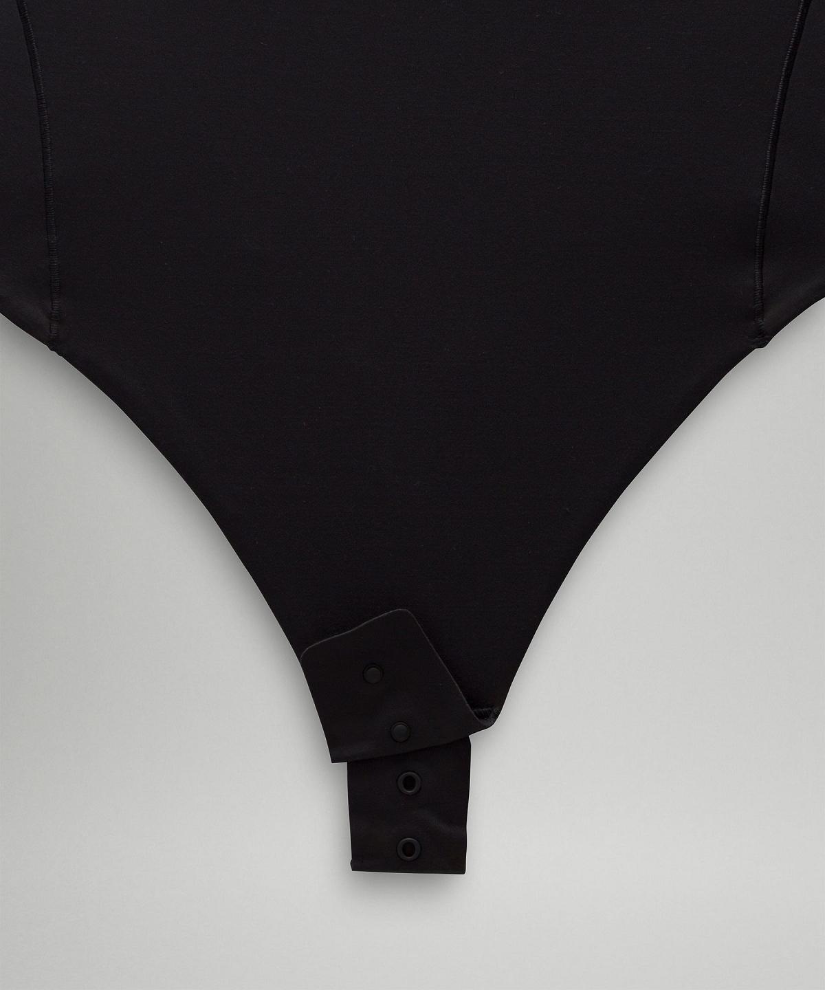 Debardeur Lululemon Wundermost Ultra-Soft Nulu Asymmetrical Bodysuit Femme Noir | FR_LuLu58709