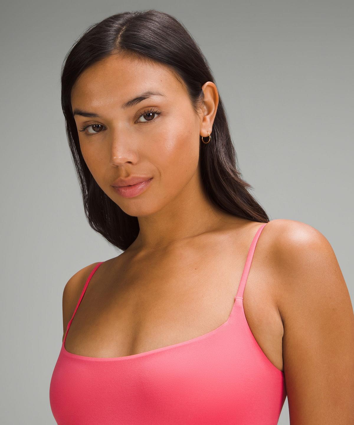 Debardeur Lululemon Wundermost Ultra-Soft Nulu Square-Neck Spaghetti-Strap Bodysuit Femme Rose | FR_LuLu31312