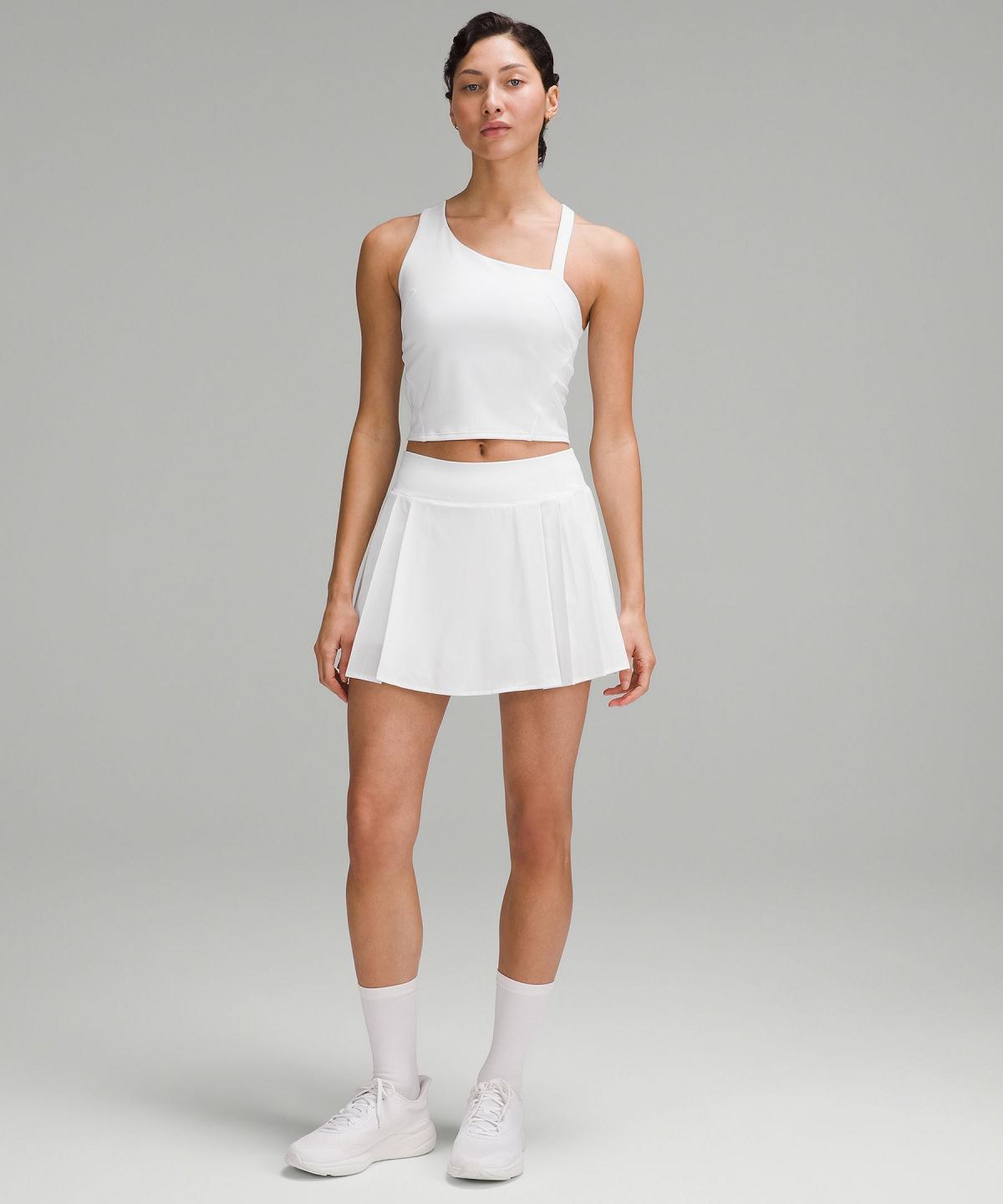 Jupes Lululemon Side-Pleat High-Rise Tennis Femme Blanche | FR_LuLu83561