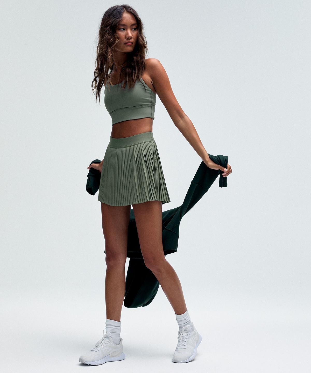 Jupes Lululemon Varsity High-Rise Pleated Tennis Femme Vert | FR_LuLu41082