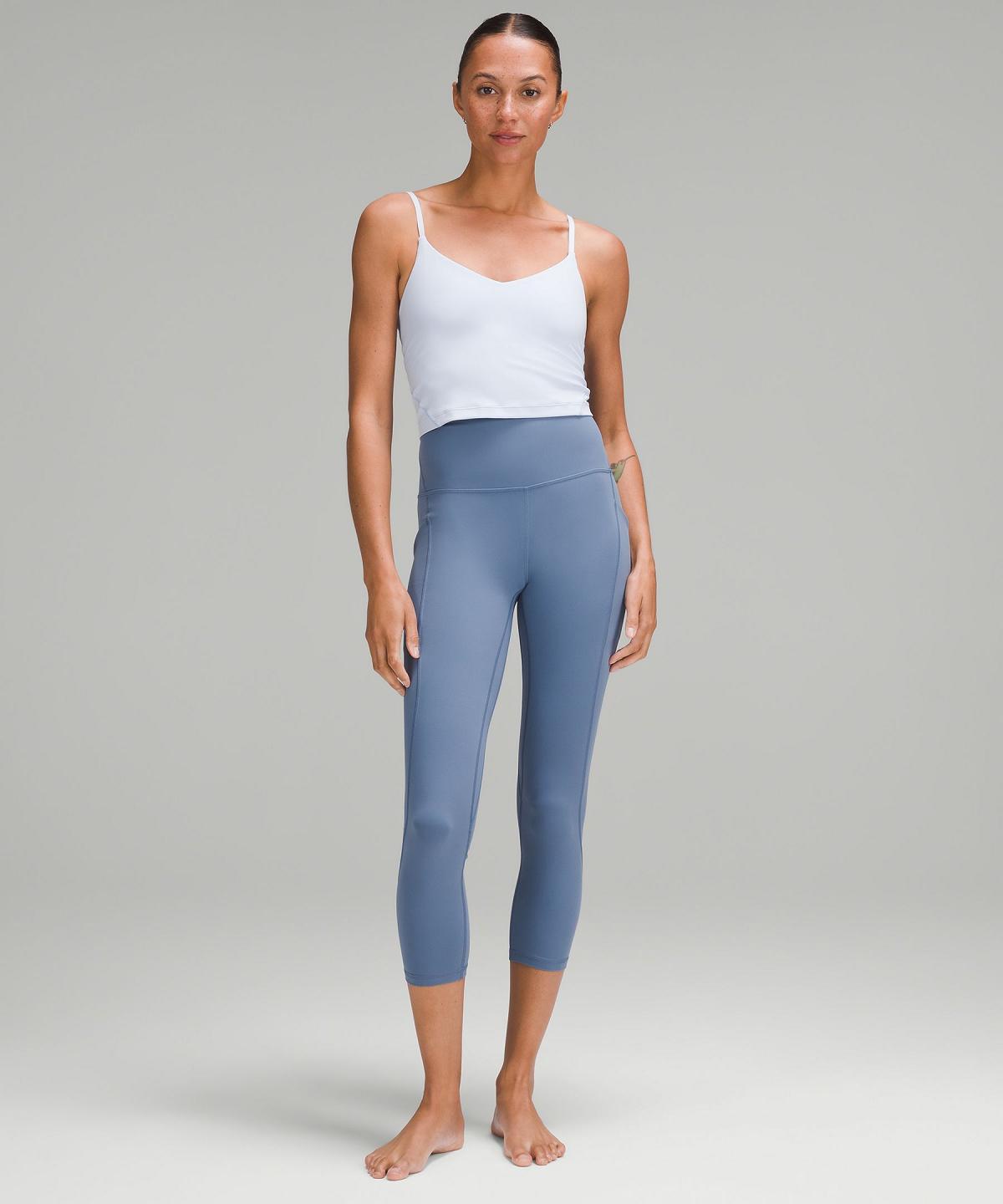 Leggings Lululemon Align™ High-Rise Crop with Pockets 23" Femme Bleu | FR_LuLu23759