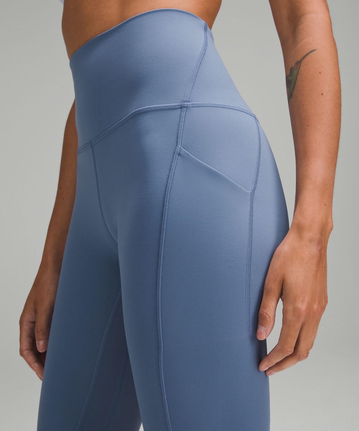 Leggings Lululemon Align™ High-Rise Crop with Pockets 23" Femme Bleu | FR_LuLu23759