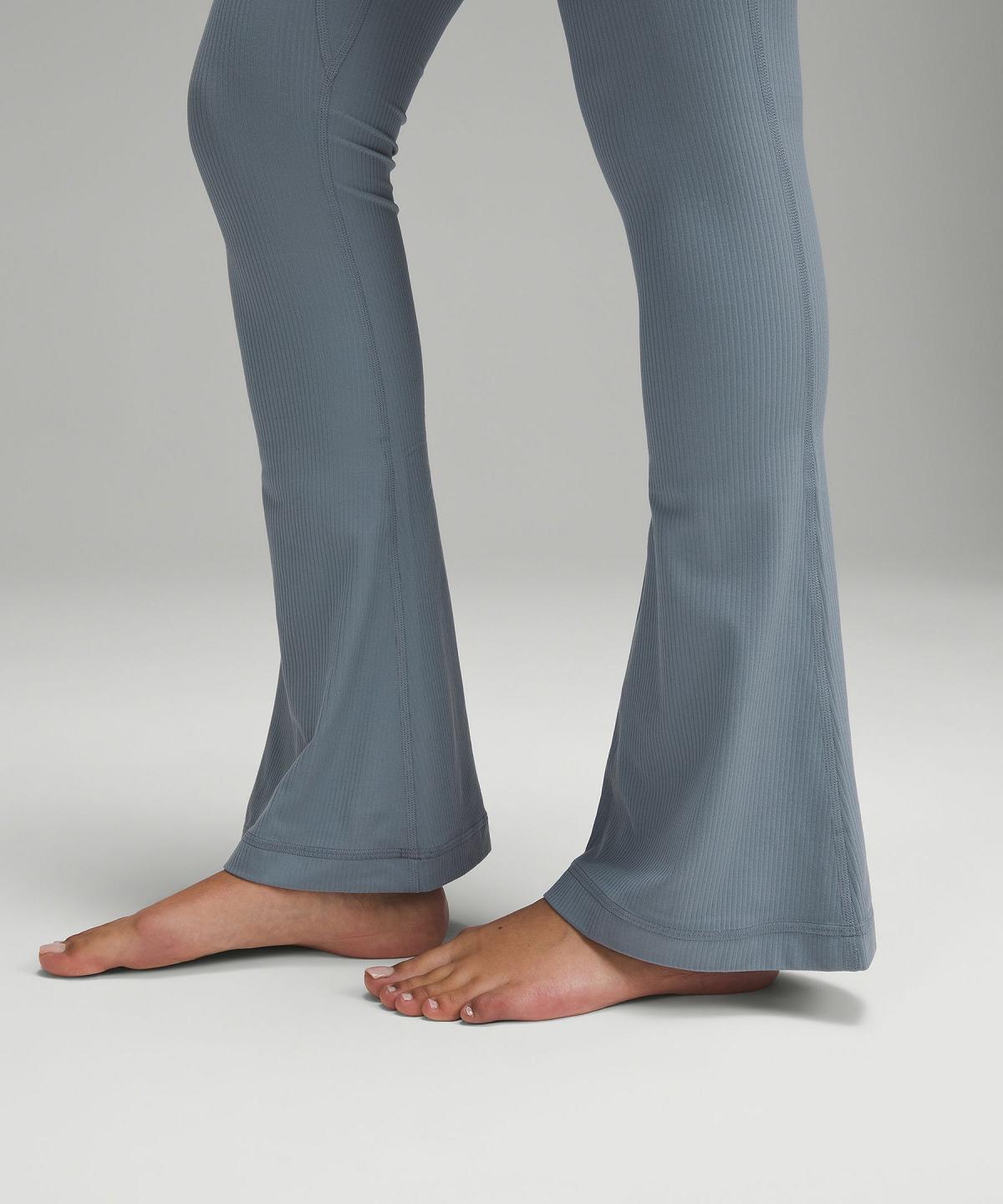 Leggings Lululemon Align™ High-Rise Ribbed Mini-Flare Pant Femme Bleu | FR_LuLu64354