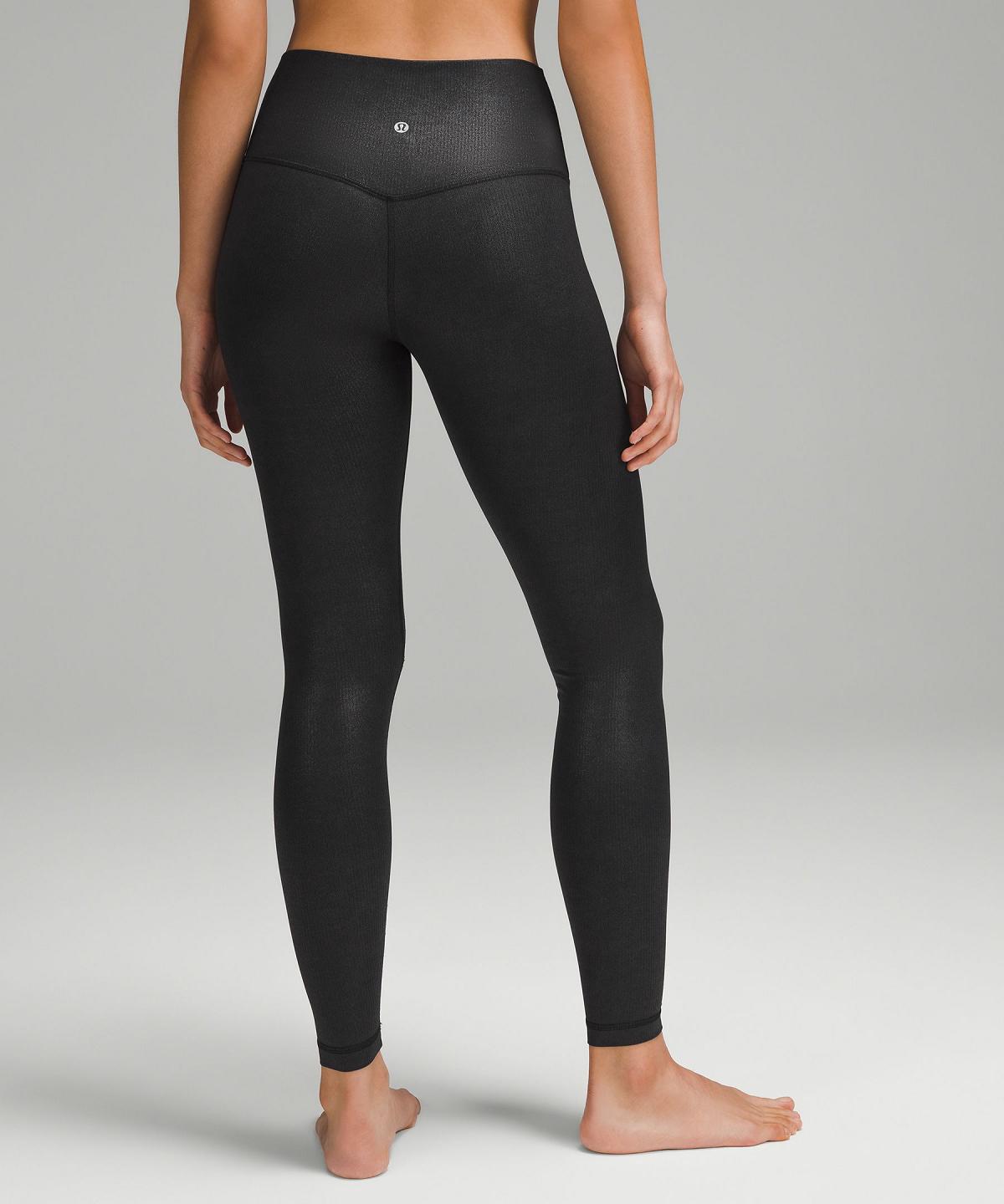 Leggings Lululemon Align™ High-Rise Ribbed Pant 28" Femme Noir | FR_LuLu53814