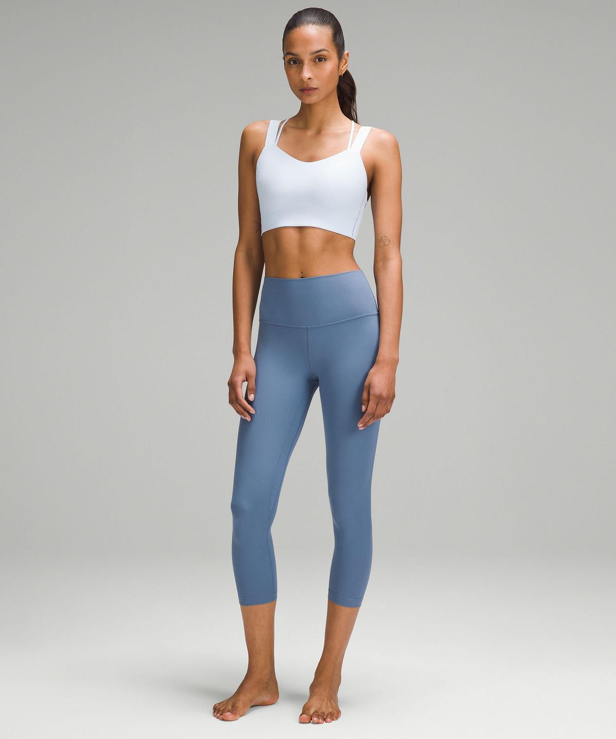 Leggings Lululemon Align™ High-Rise Ribbed Crop 23" Femme Bleu | FR_LuLu50765