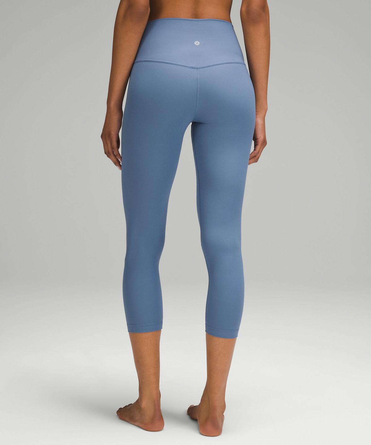 Leggings Lululemon Align™ High-Rise Ribbed Crop 23" Femme Bleu | FR_LuLu50765