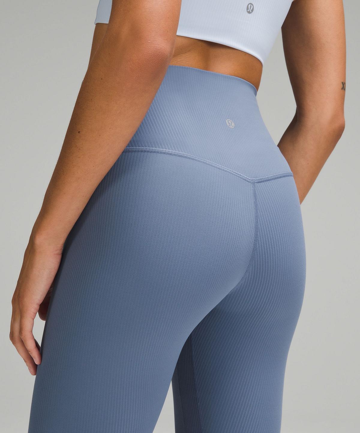 Leggings Lululemon Align™ High-Rise Ribbed Pant 28" Femme Bleu | FR_LuLu83785