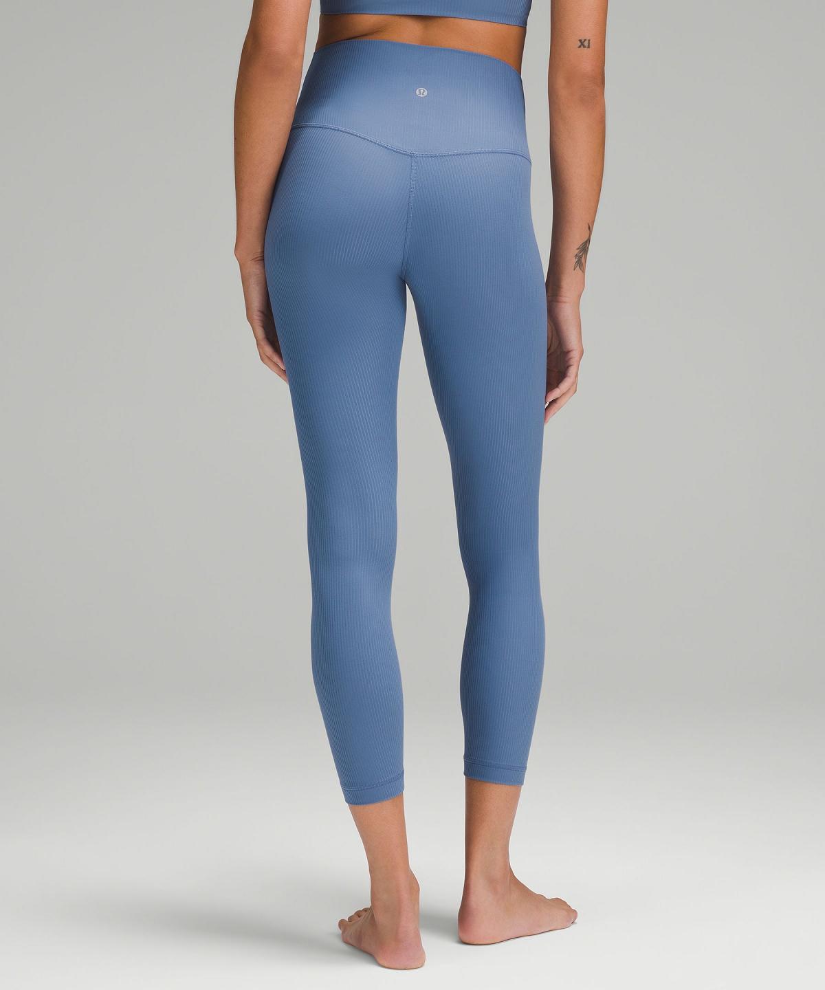 Leggings Lululemon Align™ High-Rise Ribbed Pant 25" Femme Bleu | FR_LuLu48240