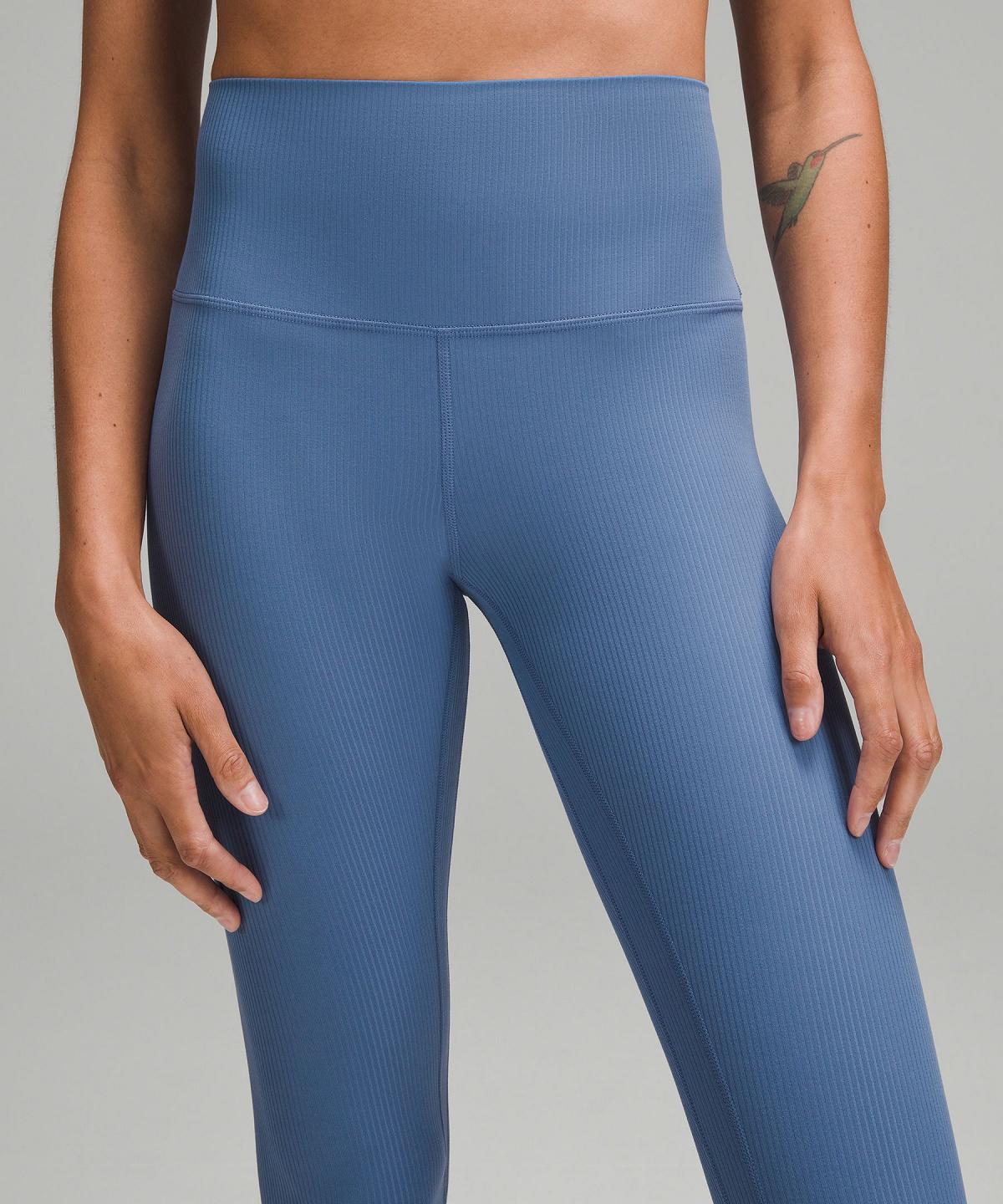 Leggings Lululemon Align™ High-Rise Ribbed Pant 25" Femme Bleu | FR_LuLu48240