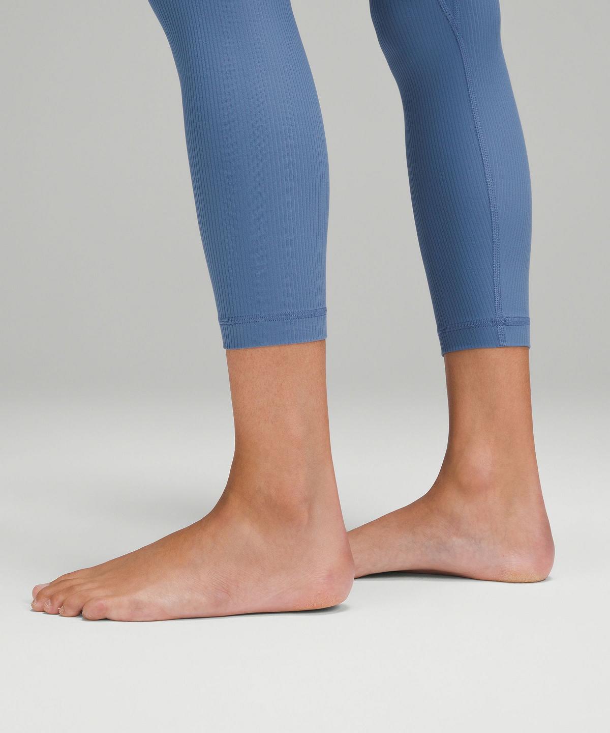 Leggings Lululemon Align™ High-Rise Ribbed Pant 25" Femme Bleu | FR_LuLu48240